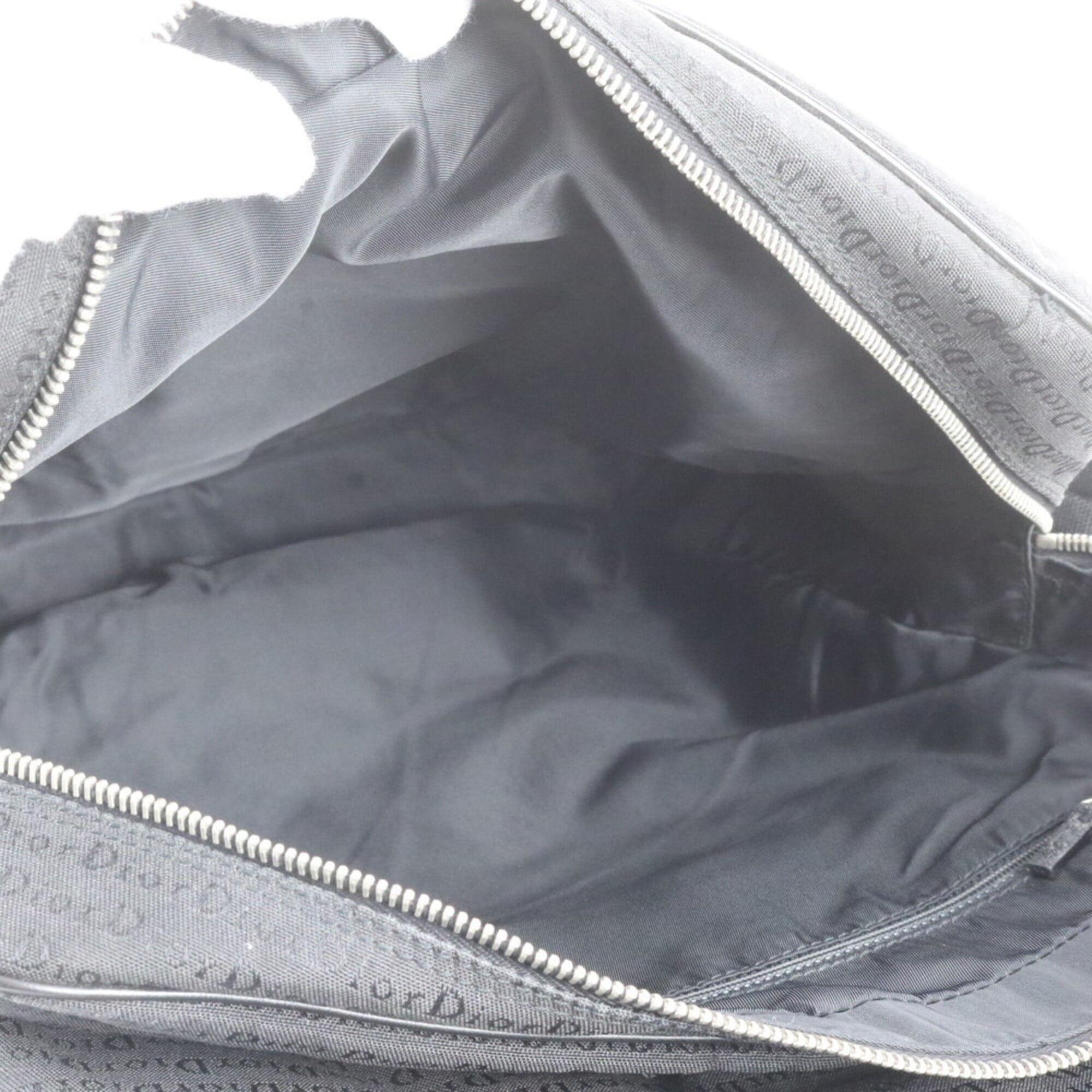 Christian Dior Black Leather Nylon Messenger Bag Shoulder Bag Tote Bag (Pre-Owned)
