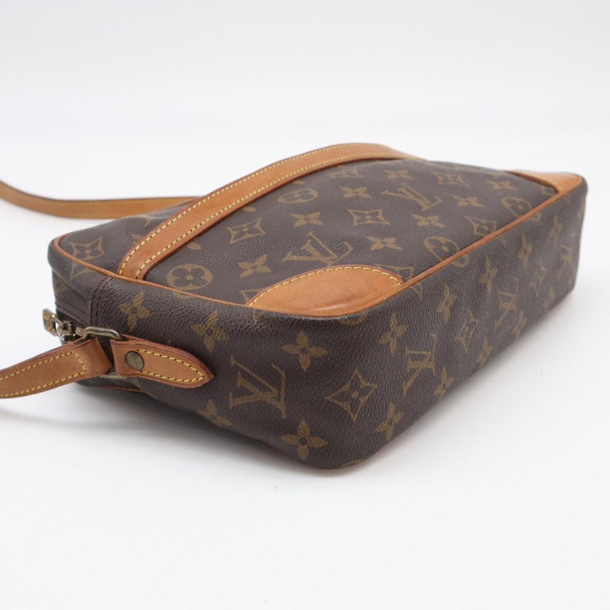 Louis Vuitton Beige Brown Monogram Coated Canvas Leather Shoulder Bag (Pre-Owned)
