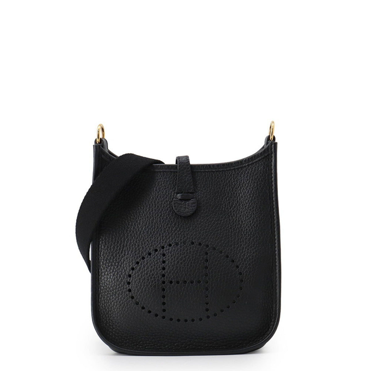Hermes Evelyne Black Taurillon Clemence Leather Handbag Shoulder Bag (Pre-Owned)