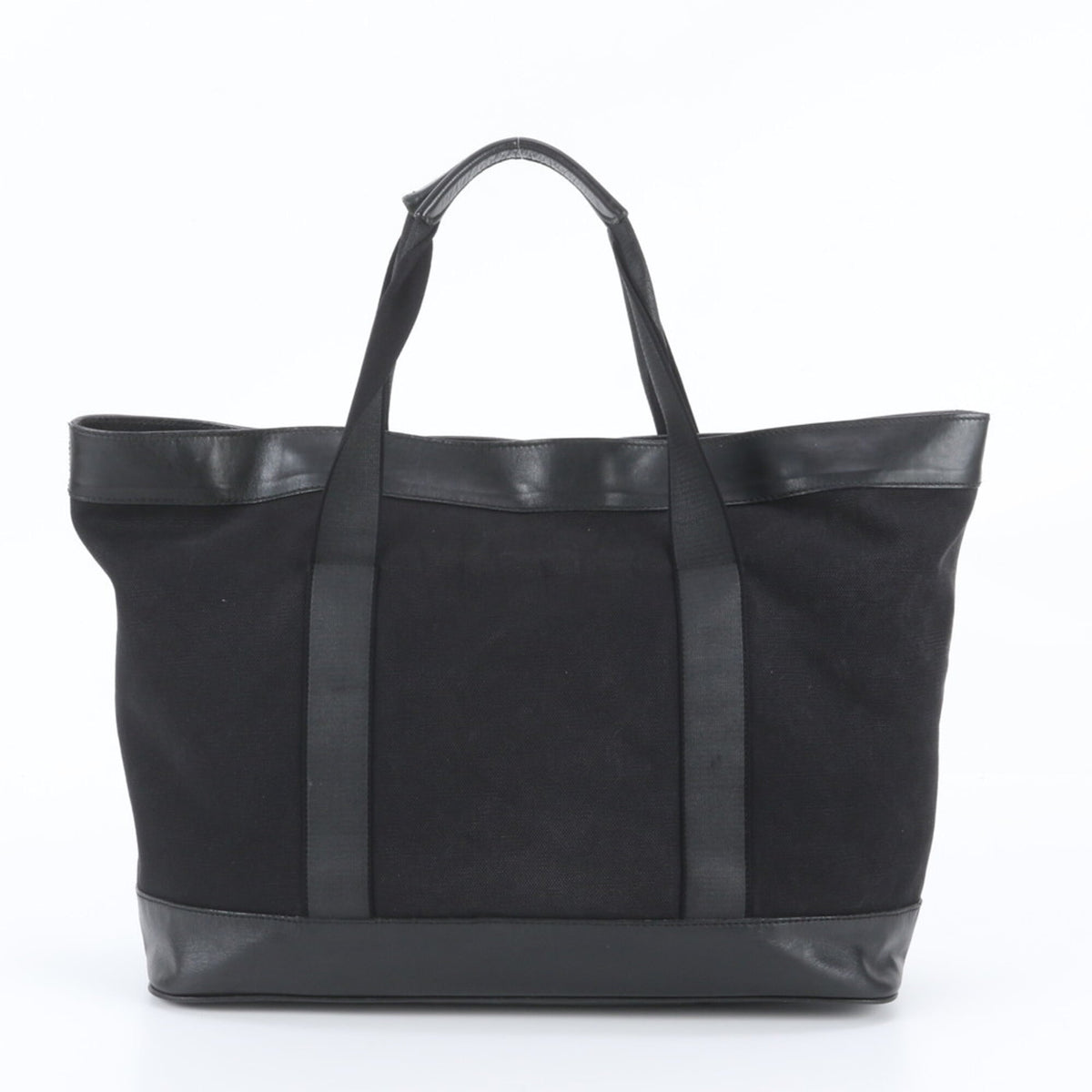Balenciaga Black Leather Canvas Shoulder Bag Tote Bag (Pre-Owned)