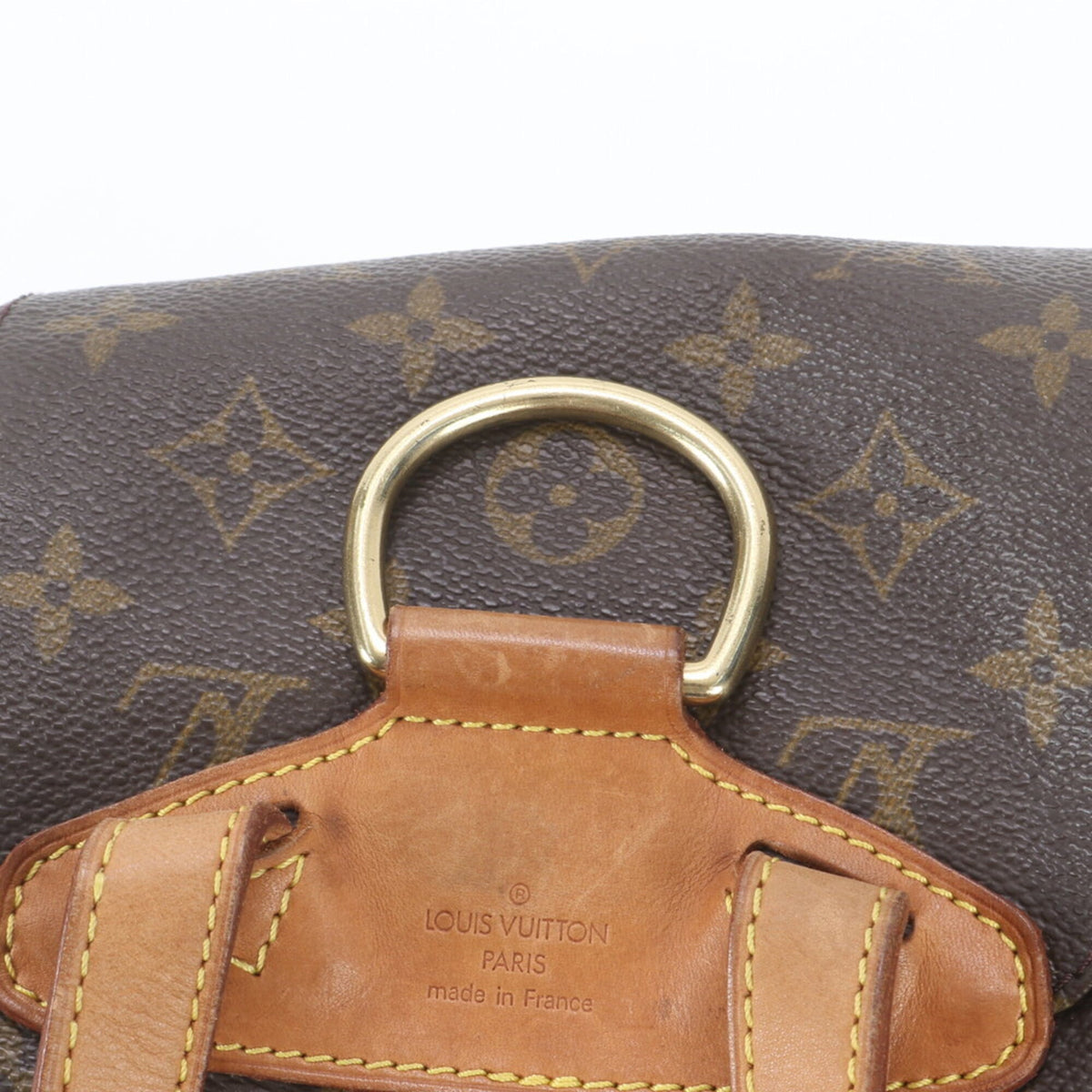 Louis Vuitton Brown Leather Coated Canvas Backpack (Pre-Owned)