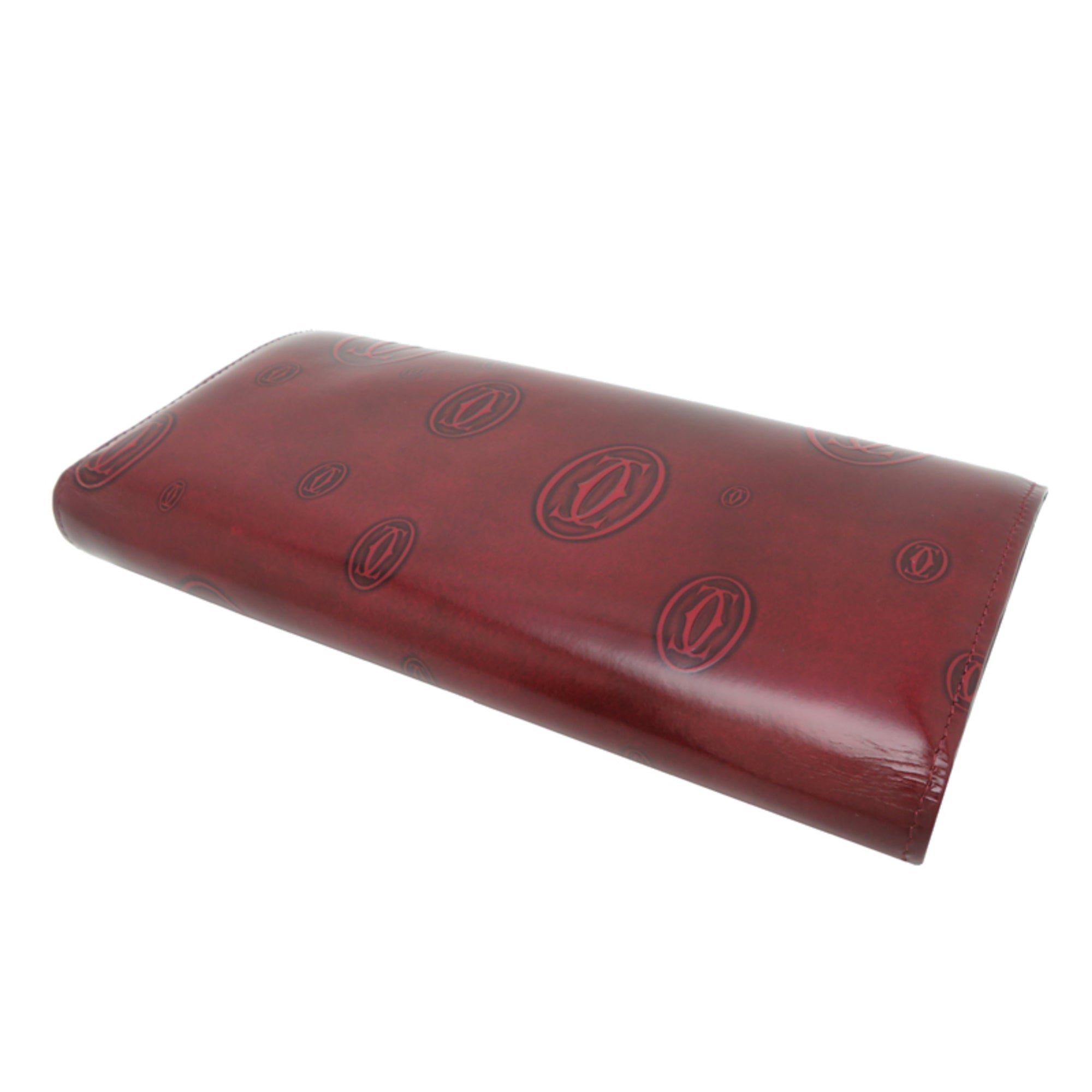 Cartier Bordeaux Red Color Long Wallet (Bi-Fold) (Pre-Owned)