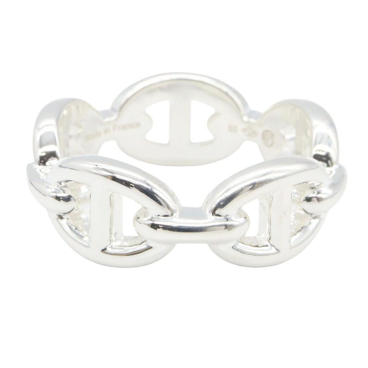 Hermes Silver Silver 925 Band Ring (Pre-Owned)