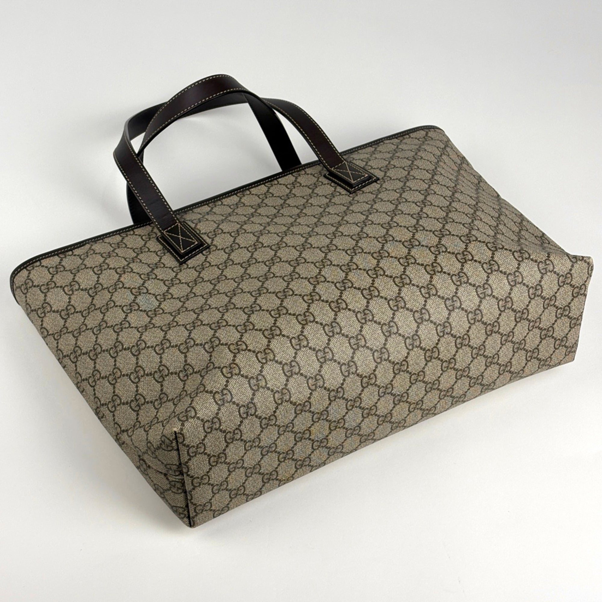 Gucci Brown Coated Canvas Tote Bag (Pre-Owned)
