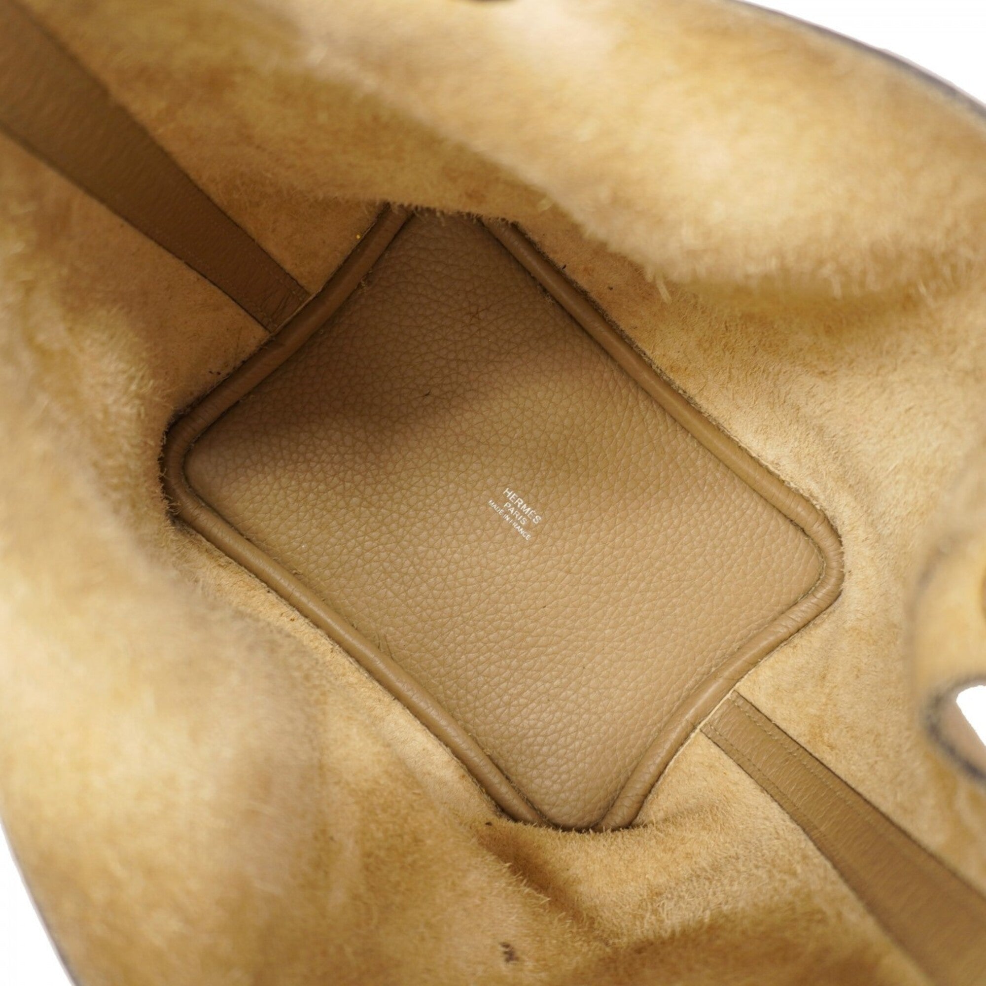 Hermes Beige Taurillon Clemence Leather Handbag (Pre-Owned)