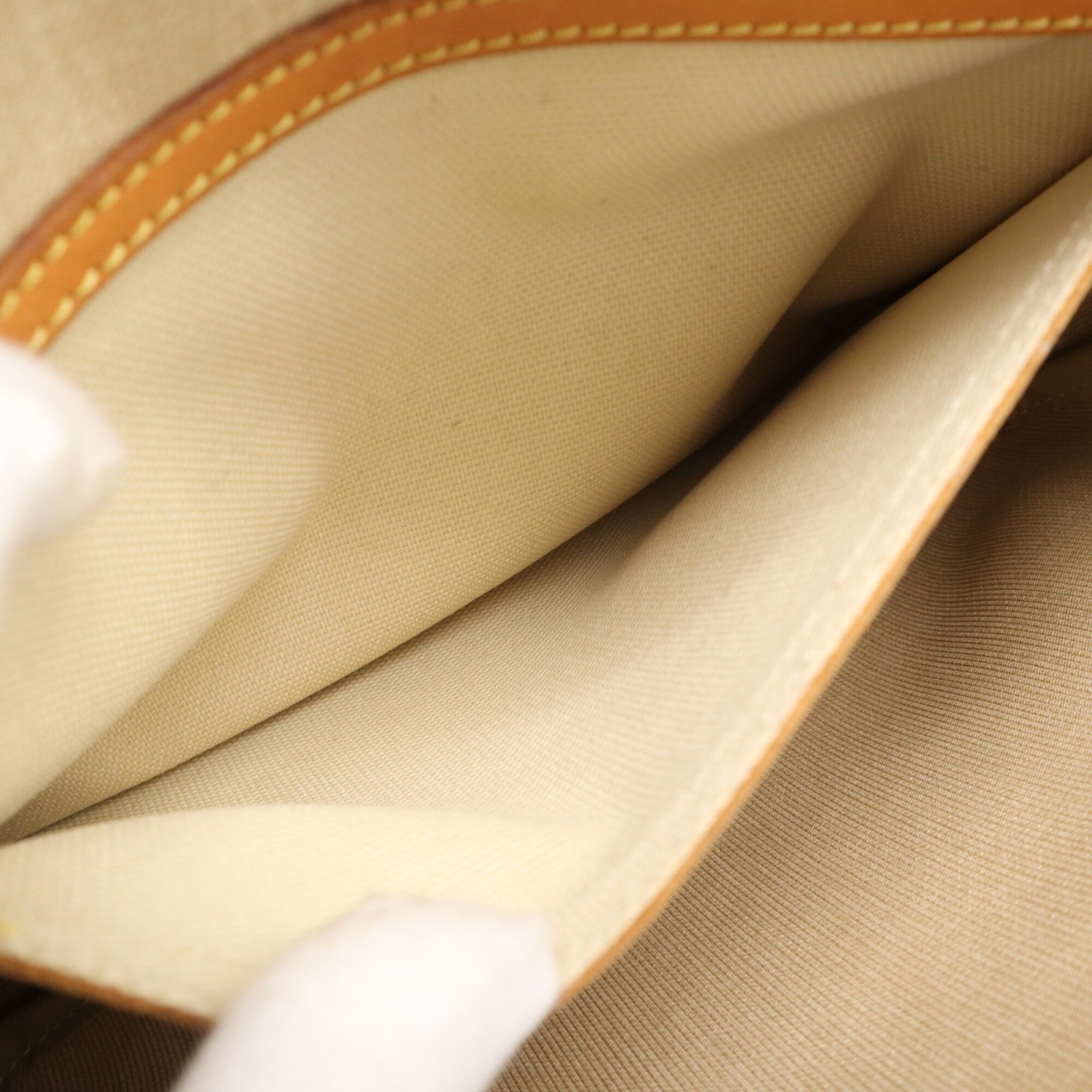 Louis Vuitton Monogram Beige Brown Coated Canvas Leather Shoulder Bag (Pre-Owned)