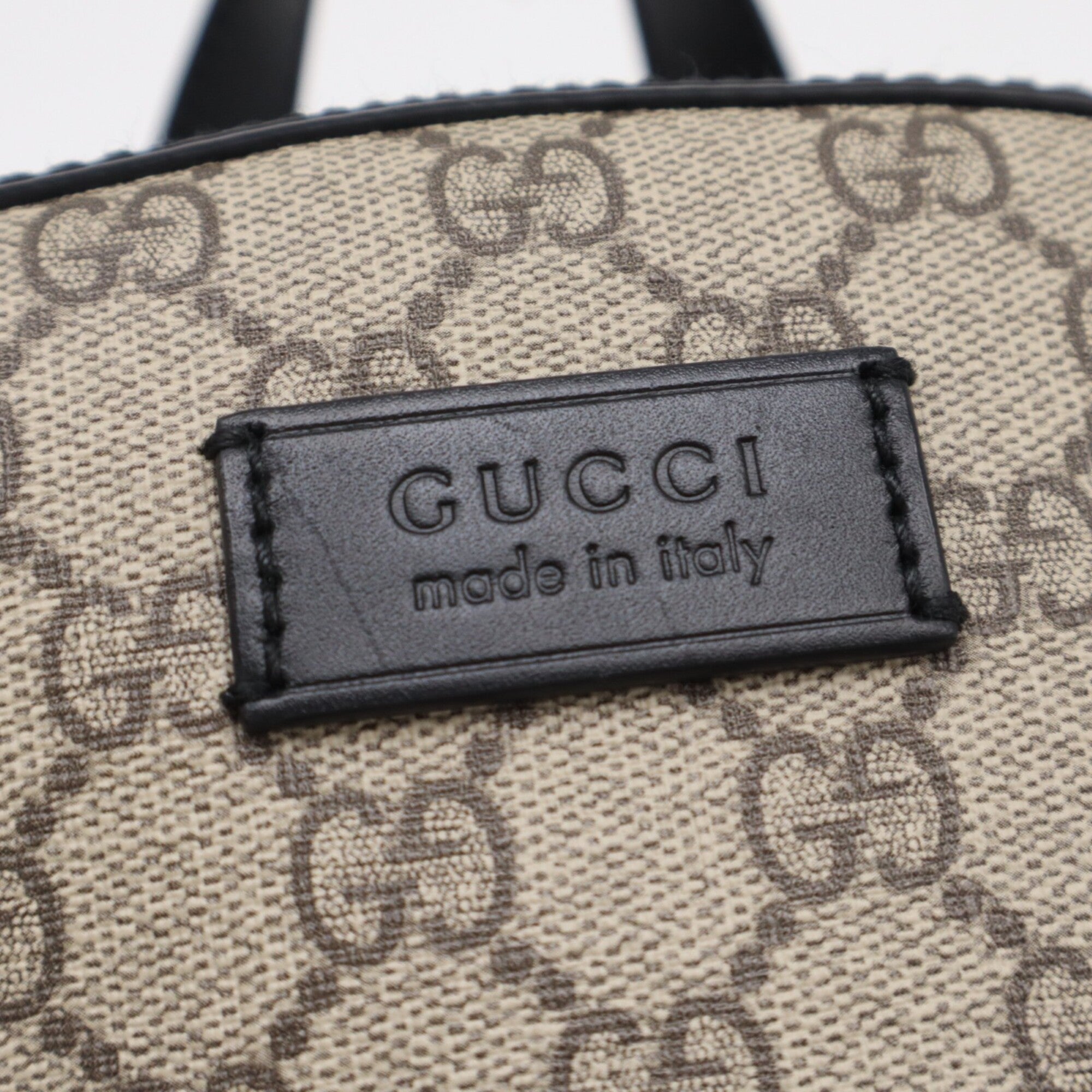 Gucci Beige Brown Canvas Leather Backpack (Pre-Owned)