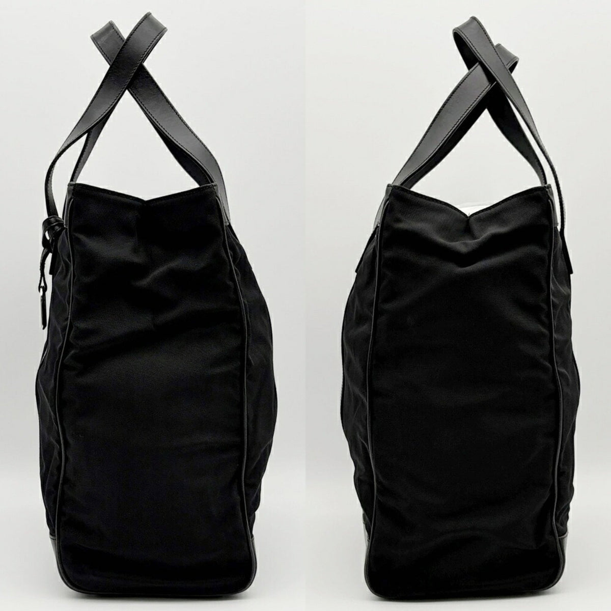 Gucci Black Nylon Leather Tote Bag (Pre-Owned)