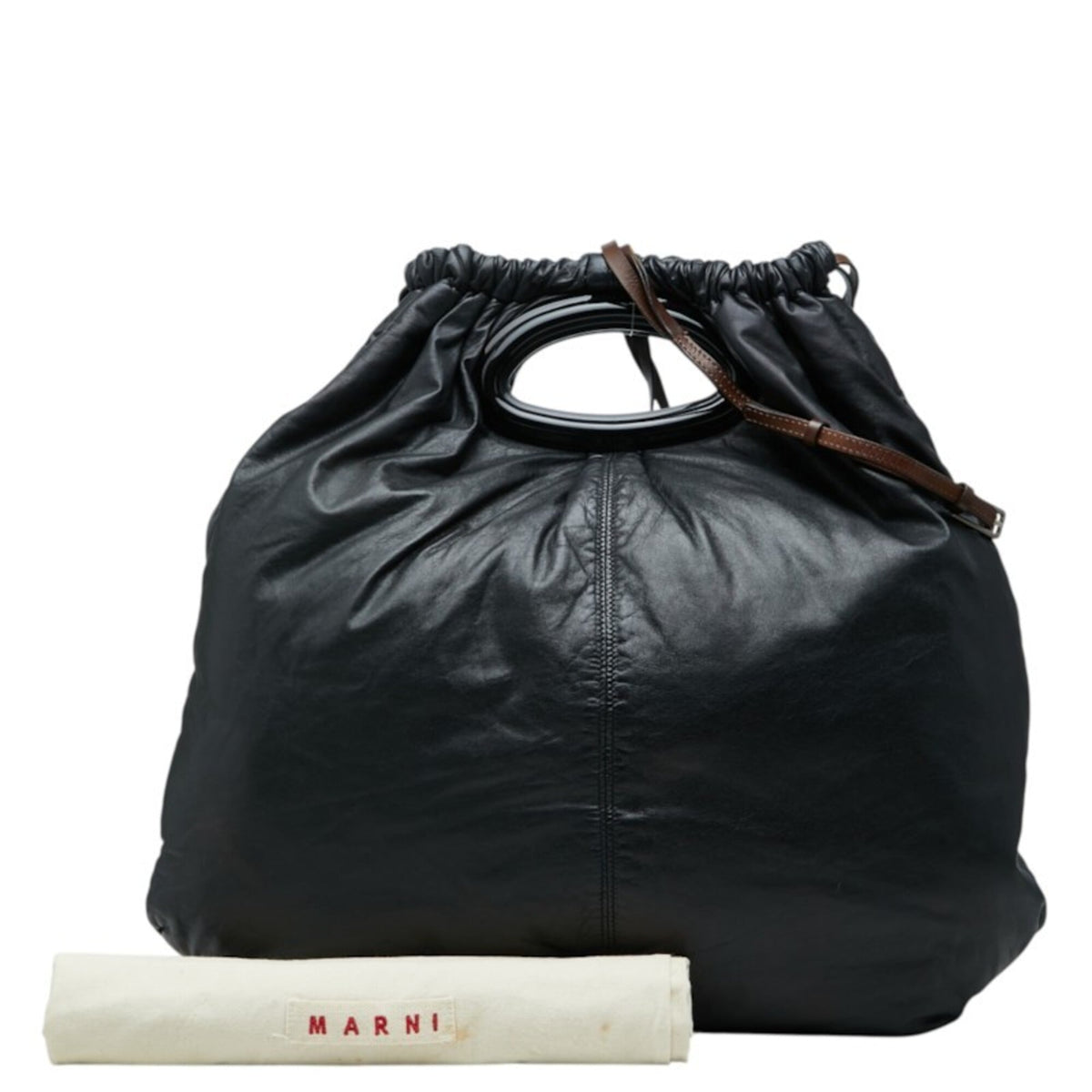 Marni Black Leather Handbag Shoulder Bag (Pre-Owned)