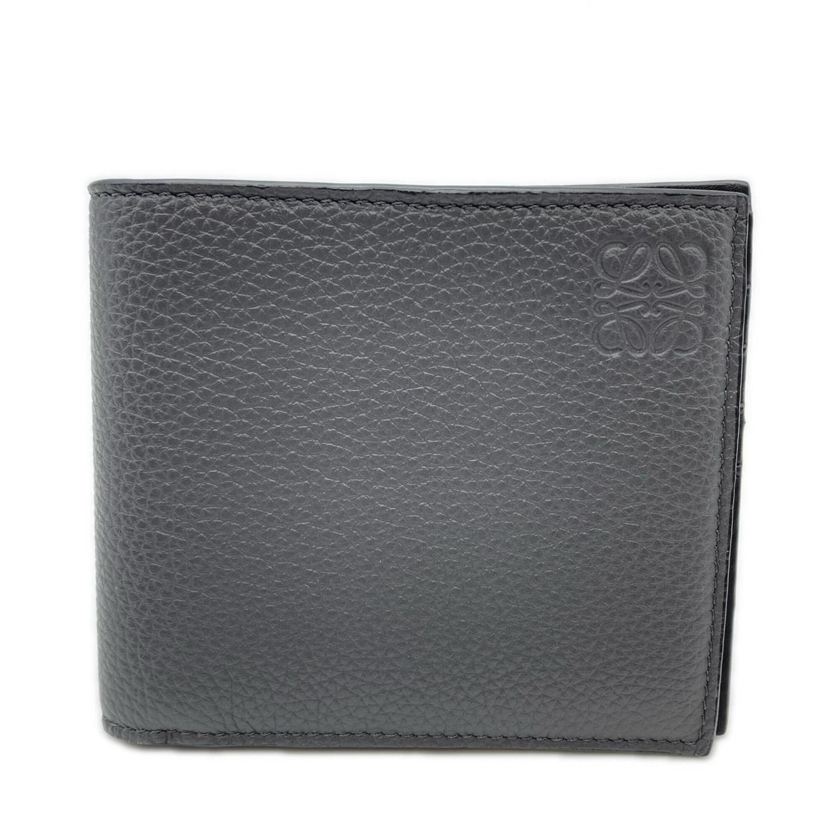 Loewe Black Gray Leather Wallet (Bi-Fold) (Pre-Owned)