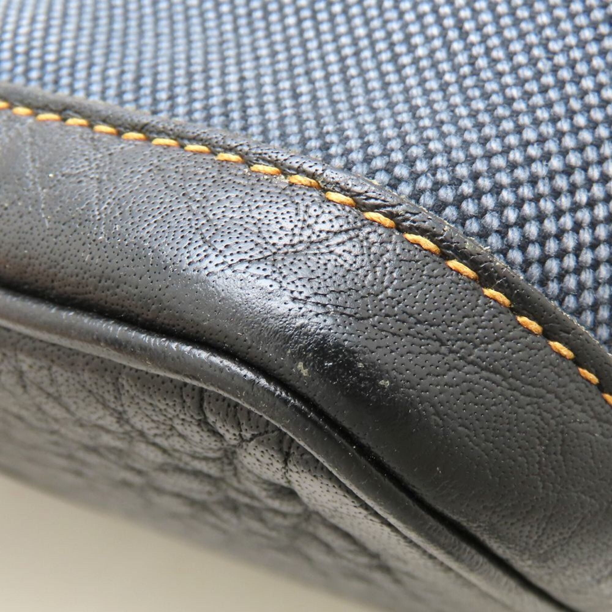 Hermes Blue Toile H Leather Tote Bag (Pre-Owned)