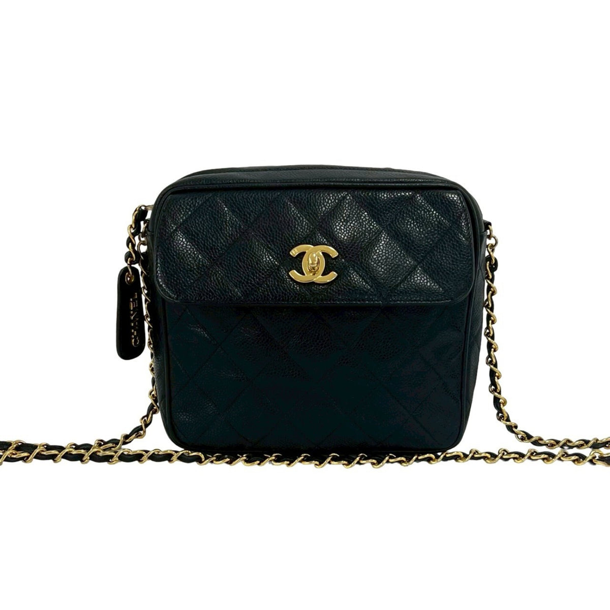 Chanel Black Grained Calfskin Shoulder Bag (Pre-Owned)