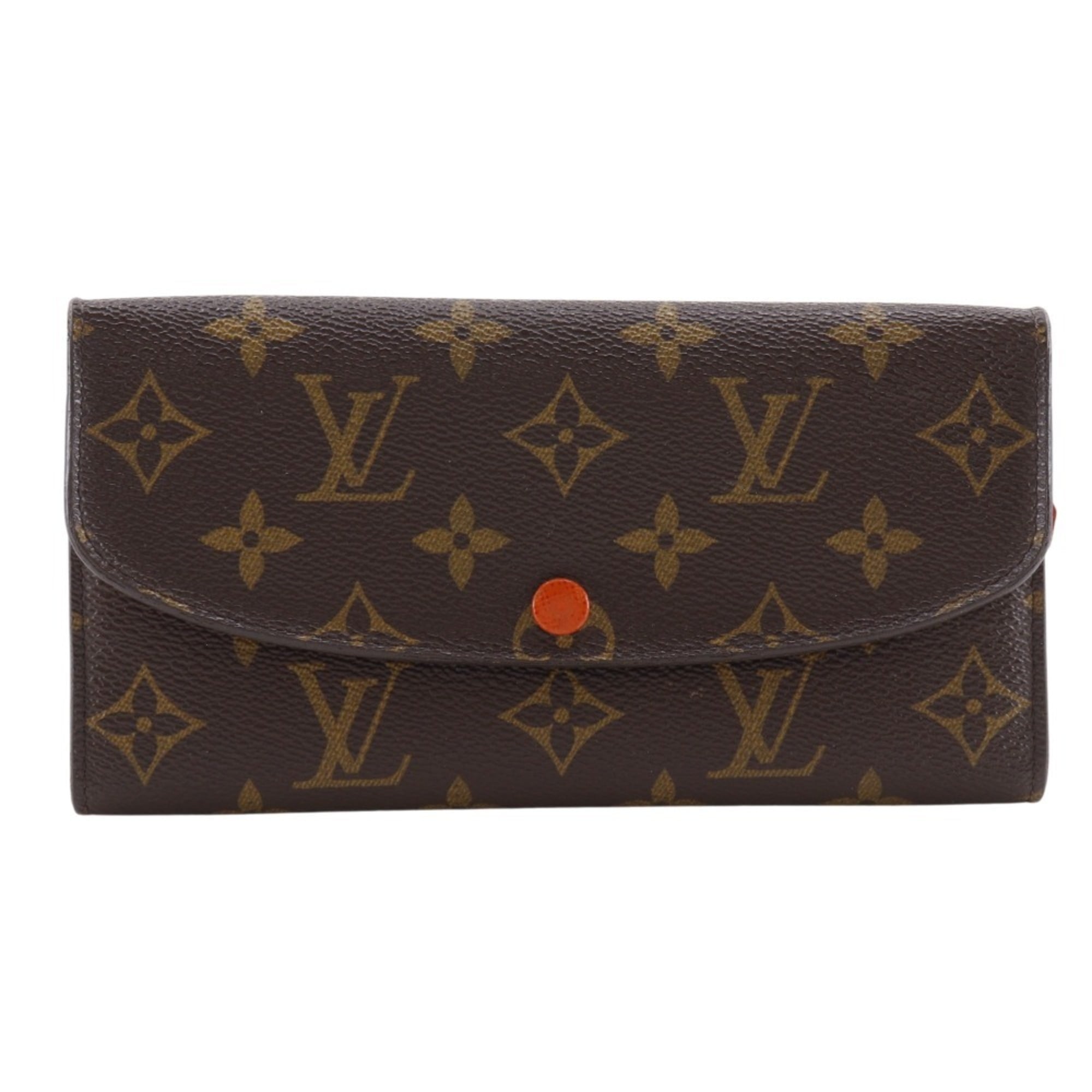 Louis Vuitton Brown Monogram Orange Monogram Long Wallet (Bi-Fold) (Pre-Owned)