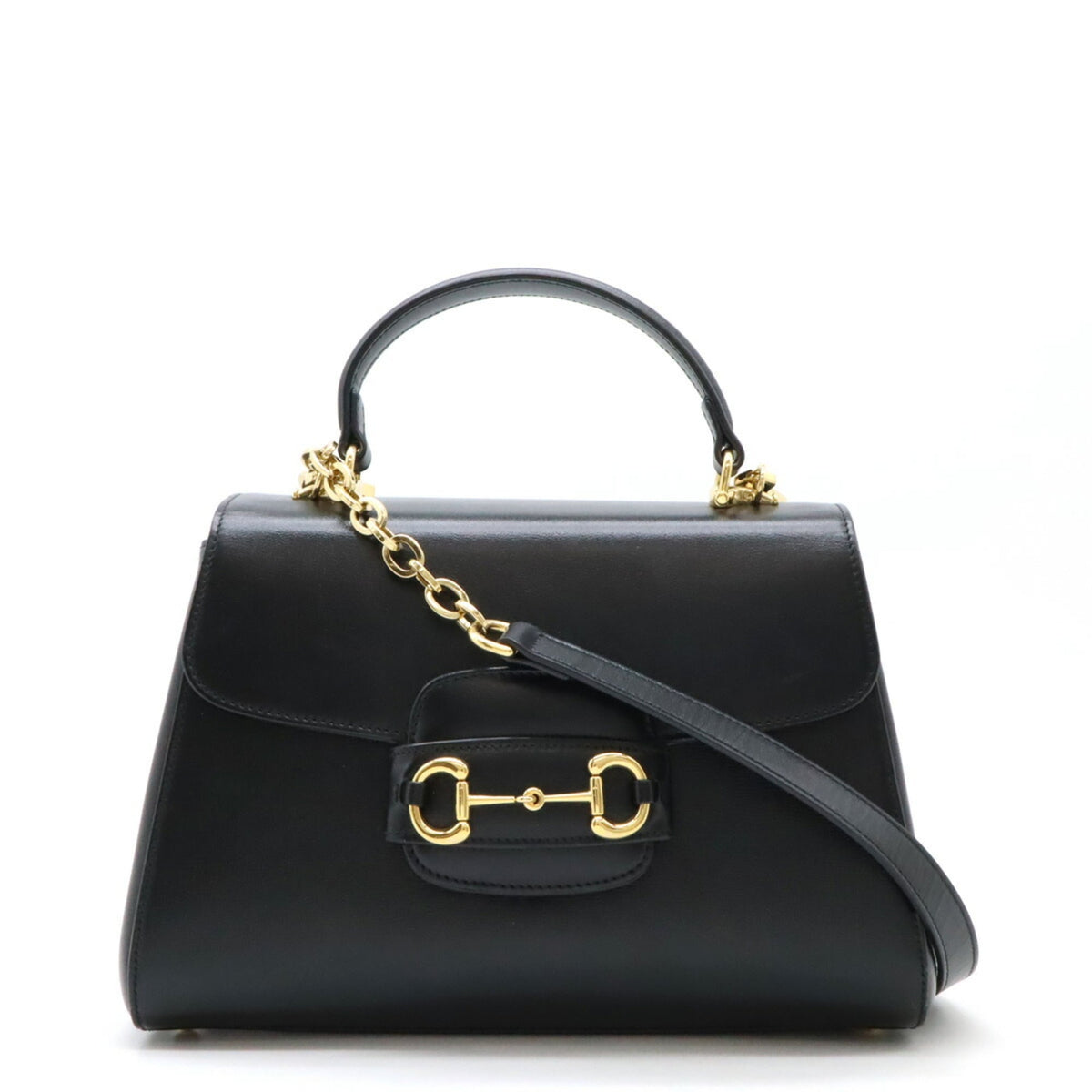 Gucci Black Leather Handbag Shoulder Bag (Pre-Owned)