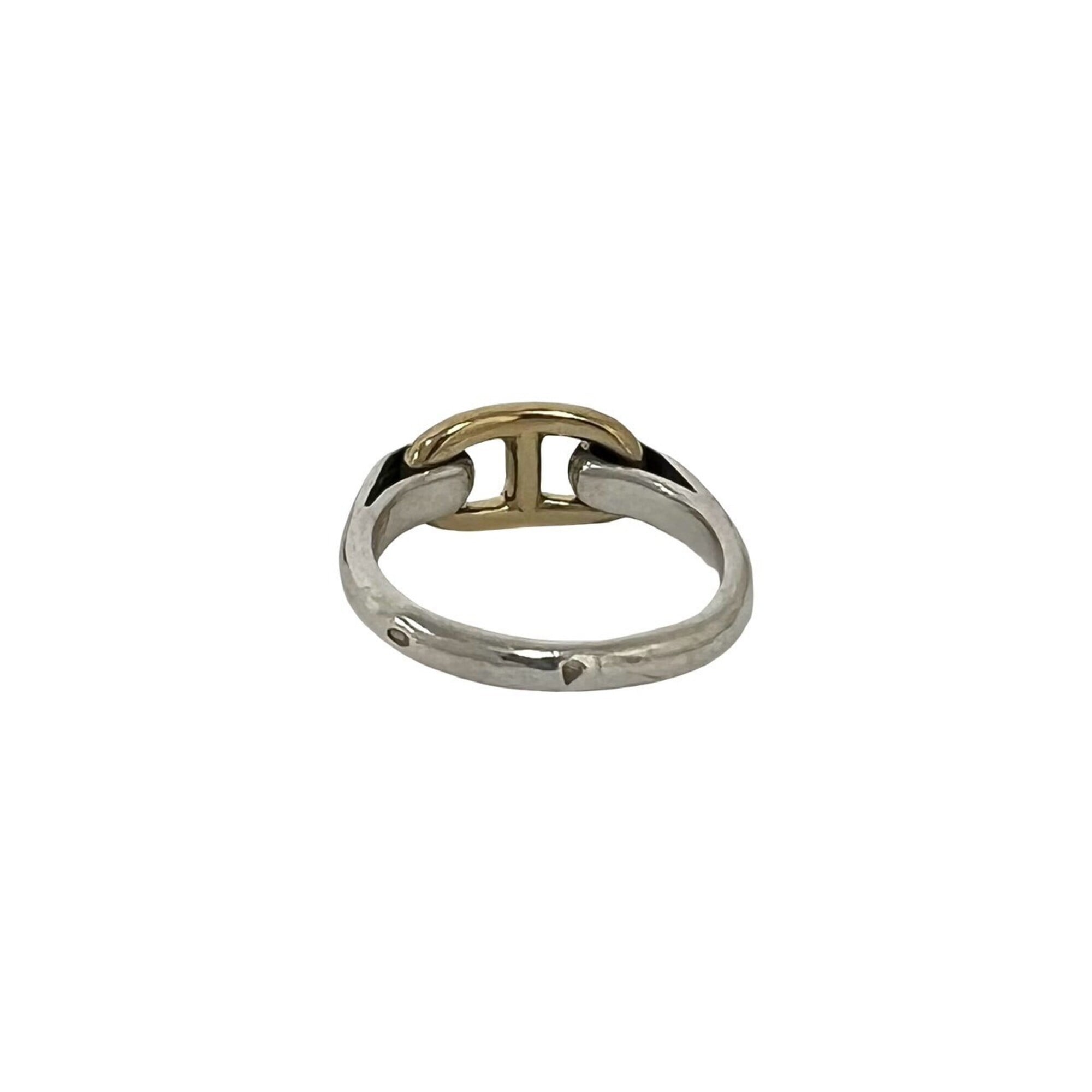 Hermes Gold Silver Yellow Gold (18K) Silver 925 Band Ring (Pre-Owned)