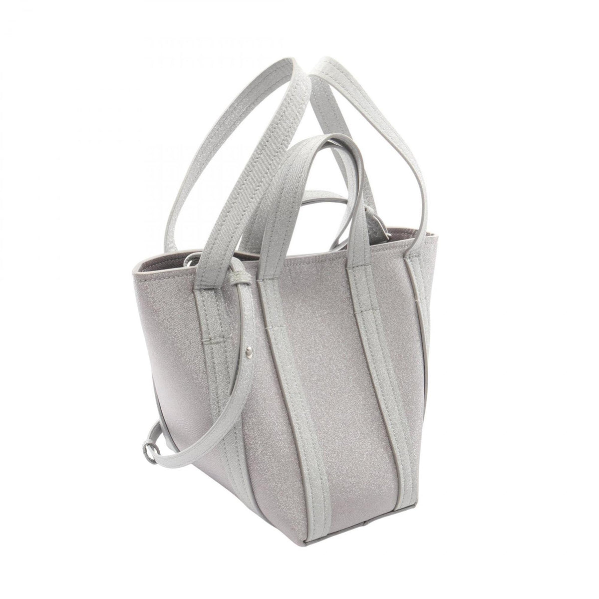 Balenciaga Silver Coated Canvas Leather Handbag (Pre-Owned)