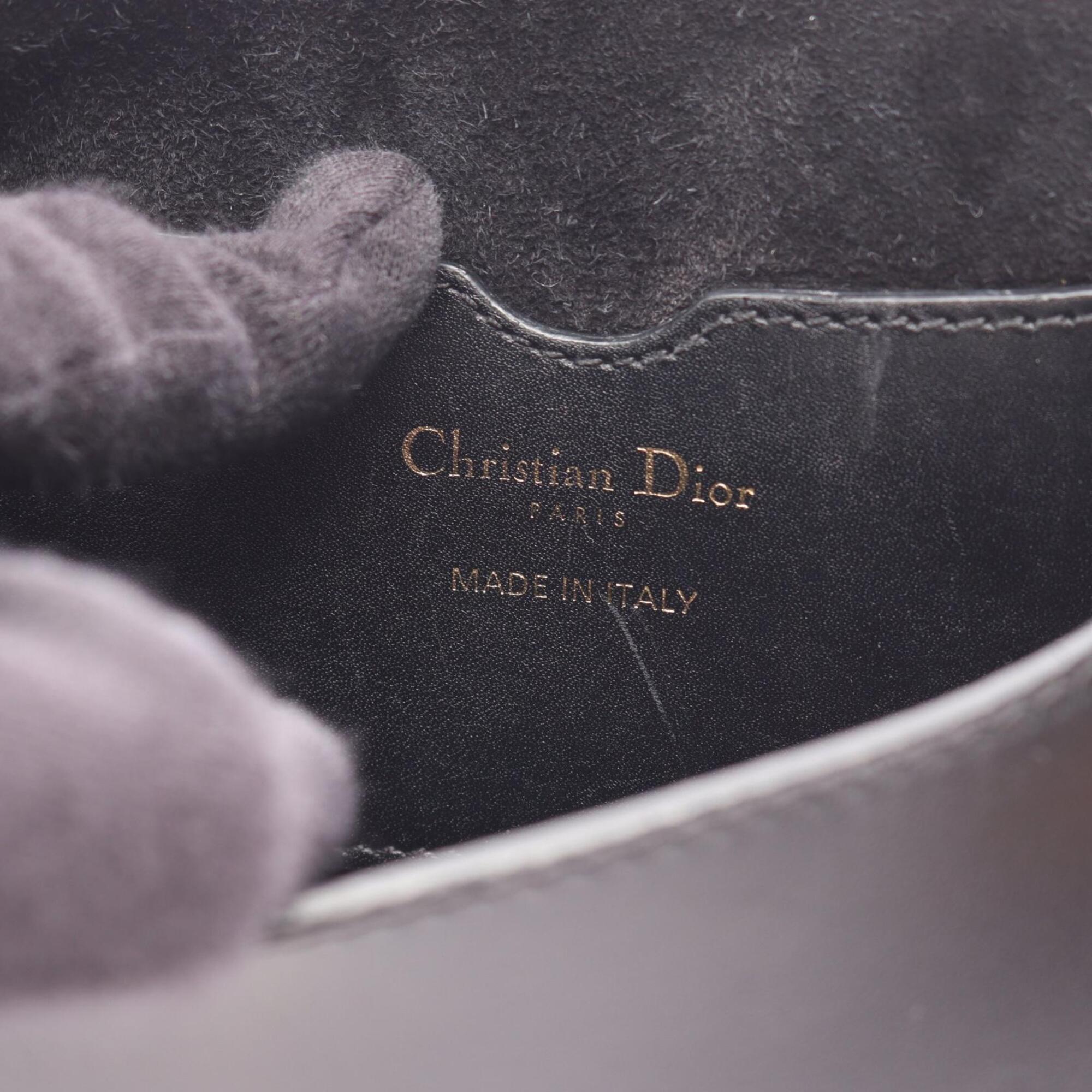 Christian Dior Black Leather Handbag Shoulder Bag (Pre-Owned)