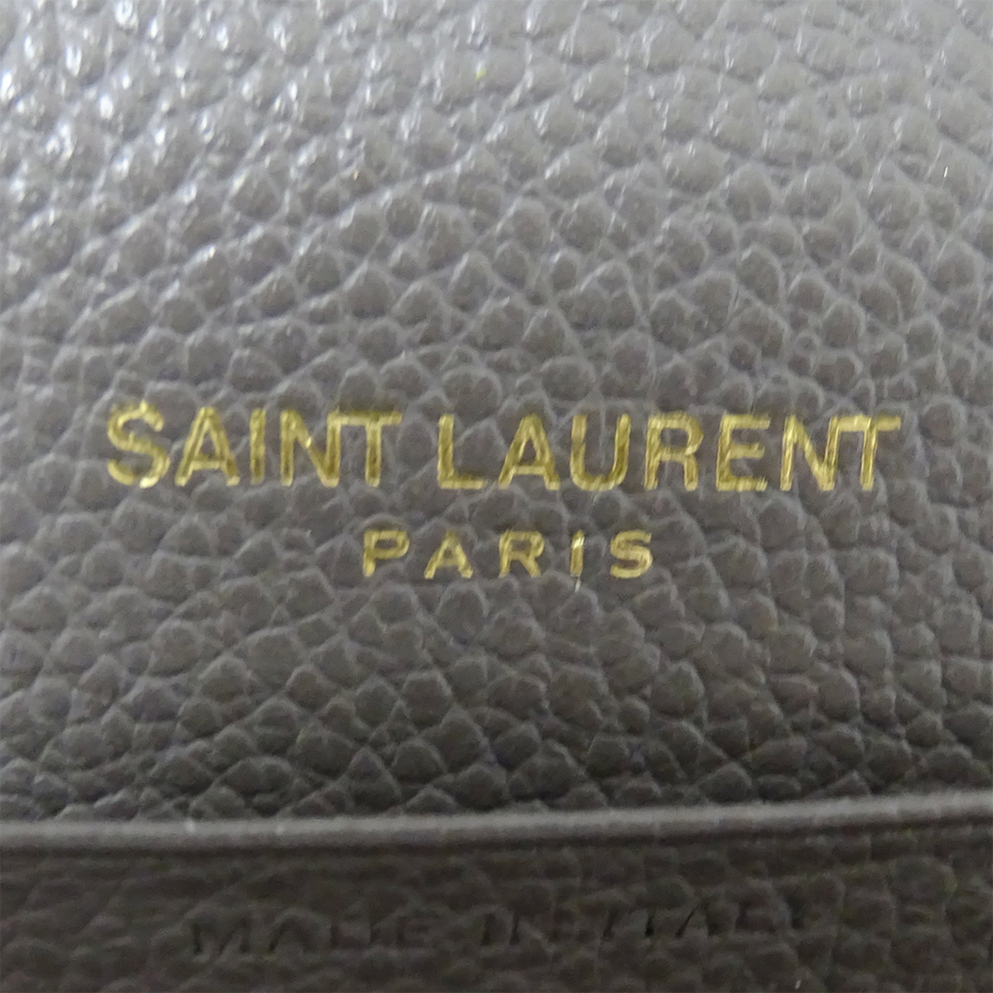 Saint Laurent Gray Leather Long Wallet (Bi-Fold) (Pre-Owned)
