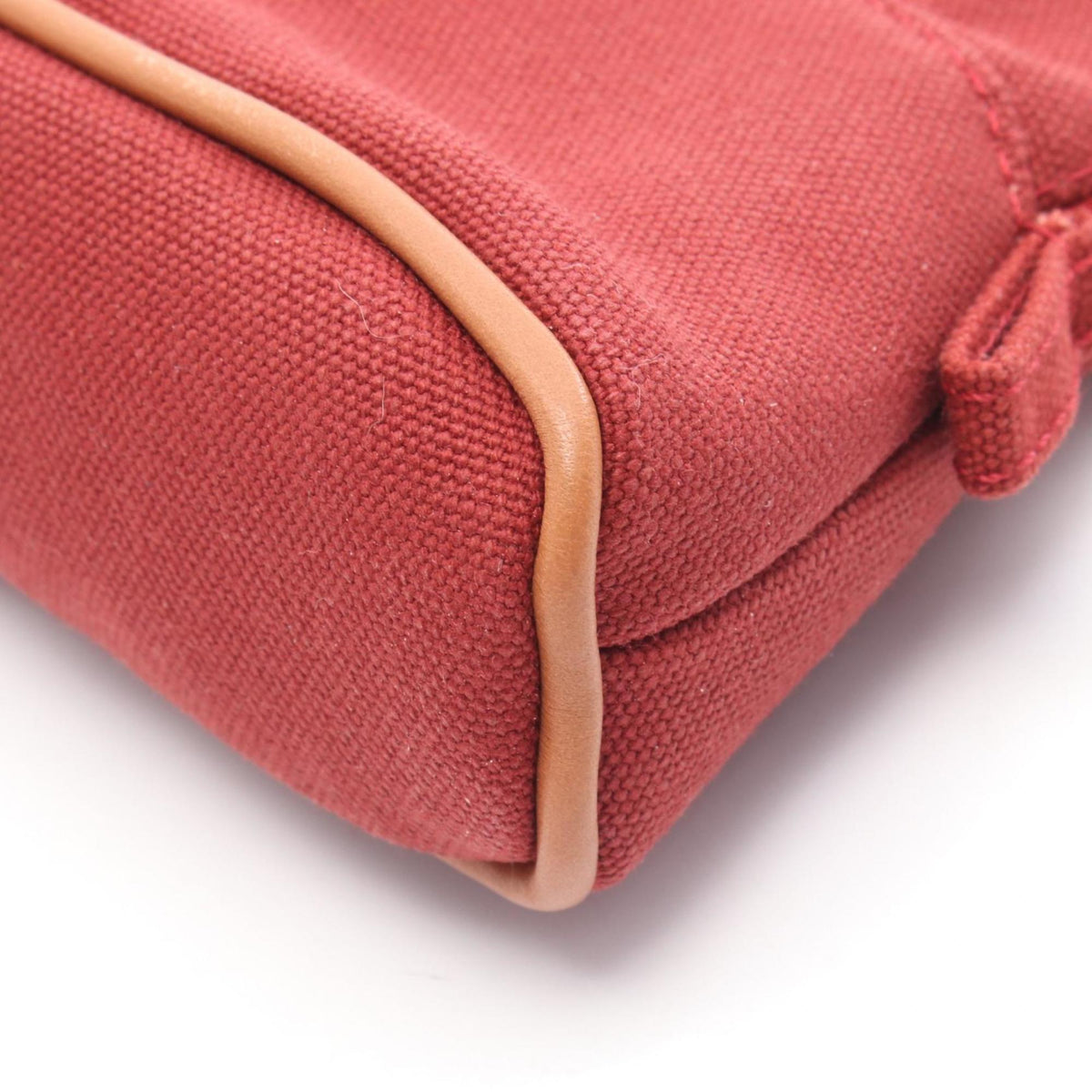 Hermes Bordeaux Brown Rouge H Canvas Leather Pouch (Pre-Owned)