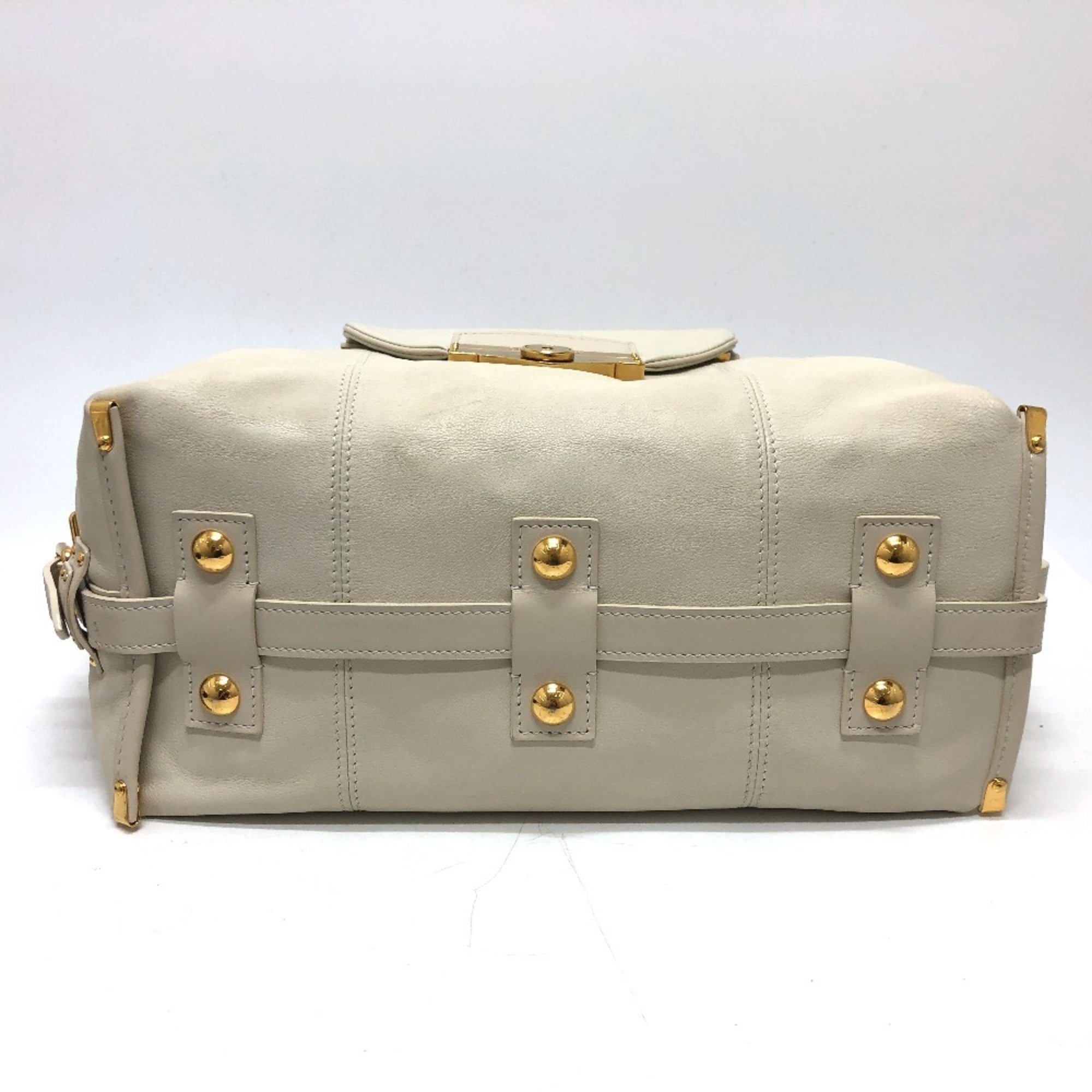 Louis Vuitton White Leather Boston Bag (Pre-Owned)