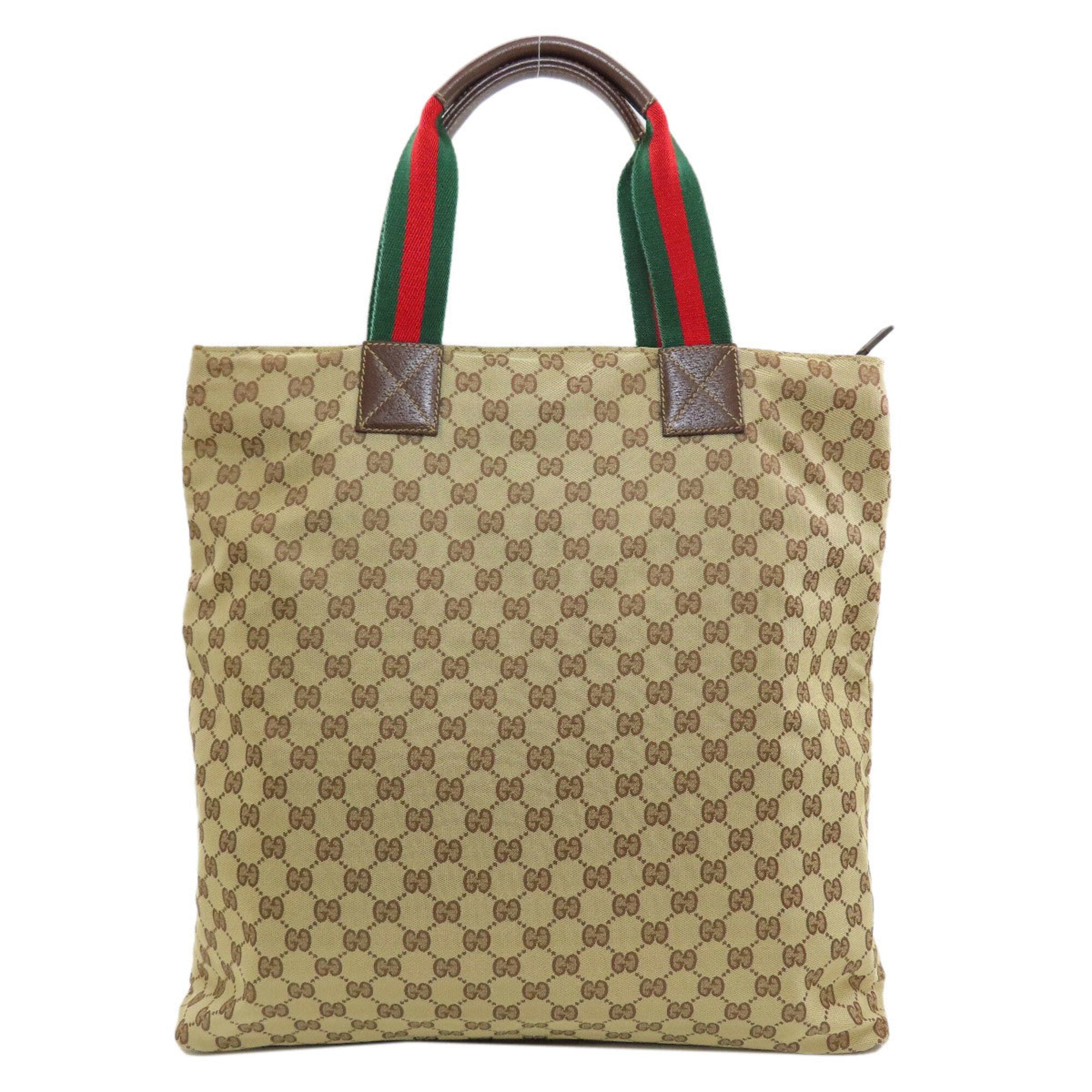 Gucci Sherry Line Brown Canvas Tote Bag (Pre-Owned)