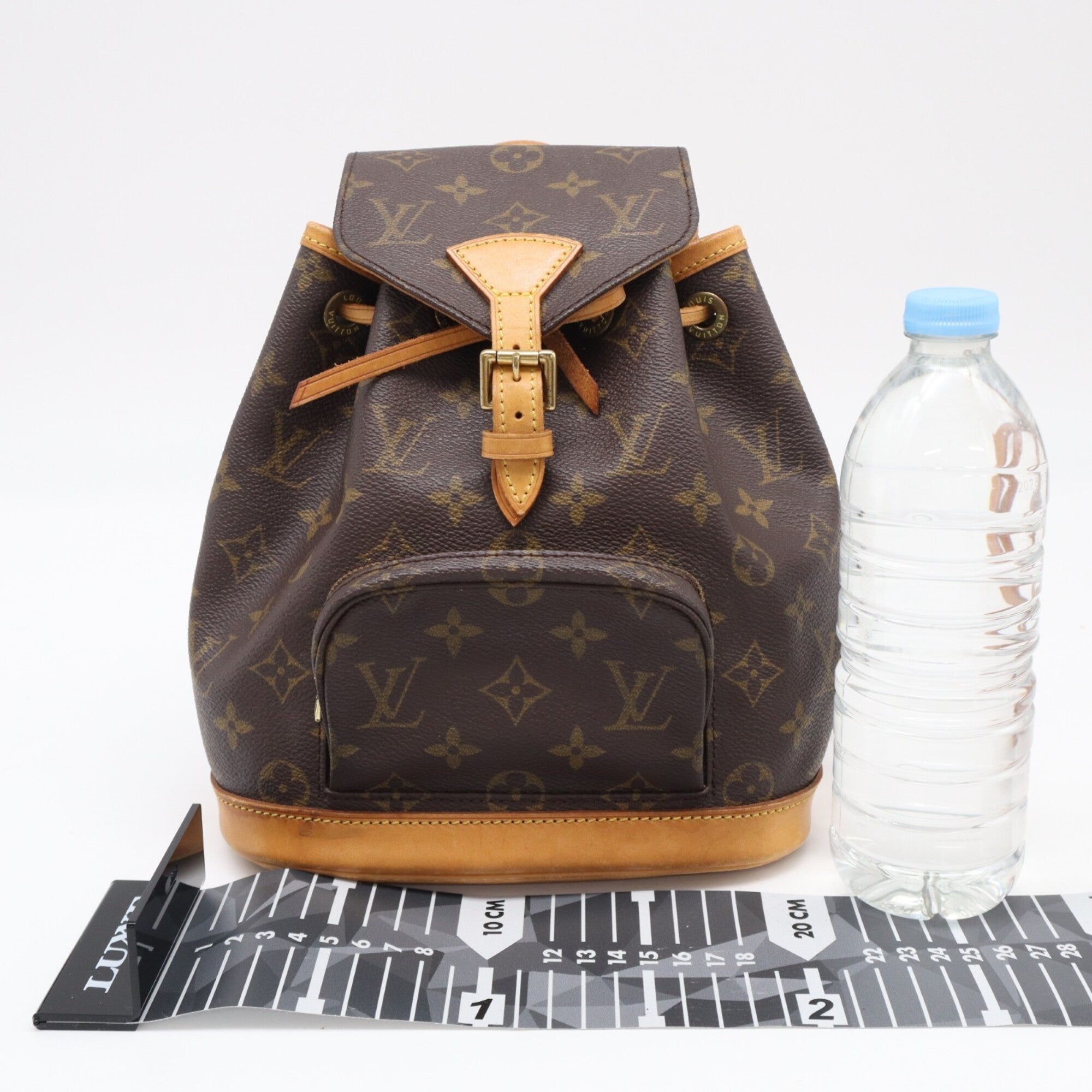 Louis Vuitton Beige Brown Coated Canvas Leather Backpack (Pre-Owned)