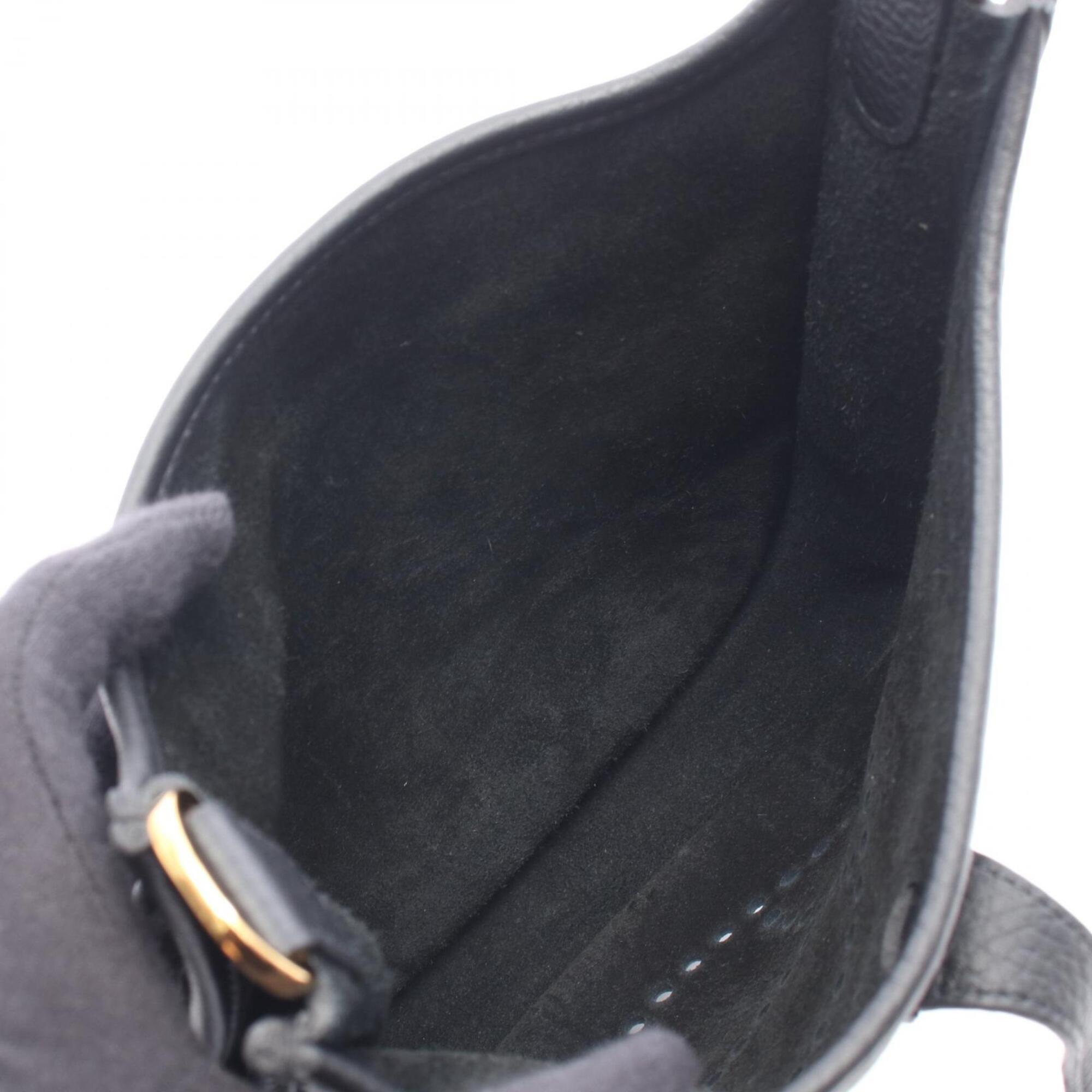 Hermes Black Taurillon Clemence Leather Handbag Shoulder Bag (Pre-Owned)