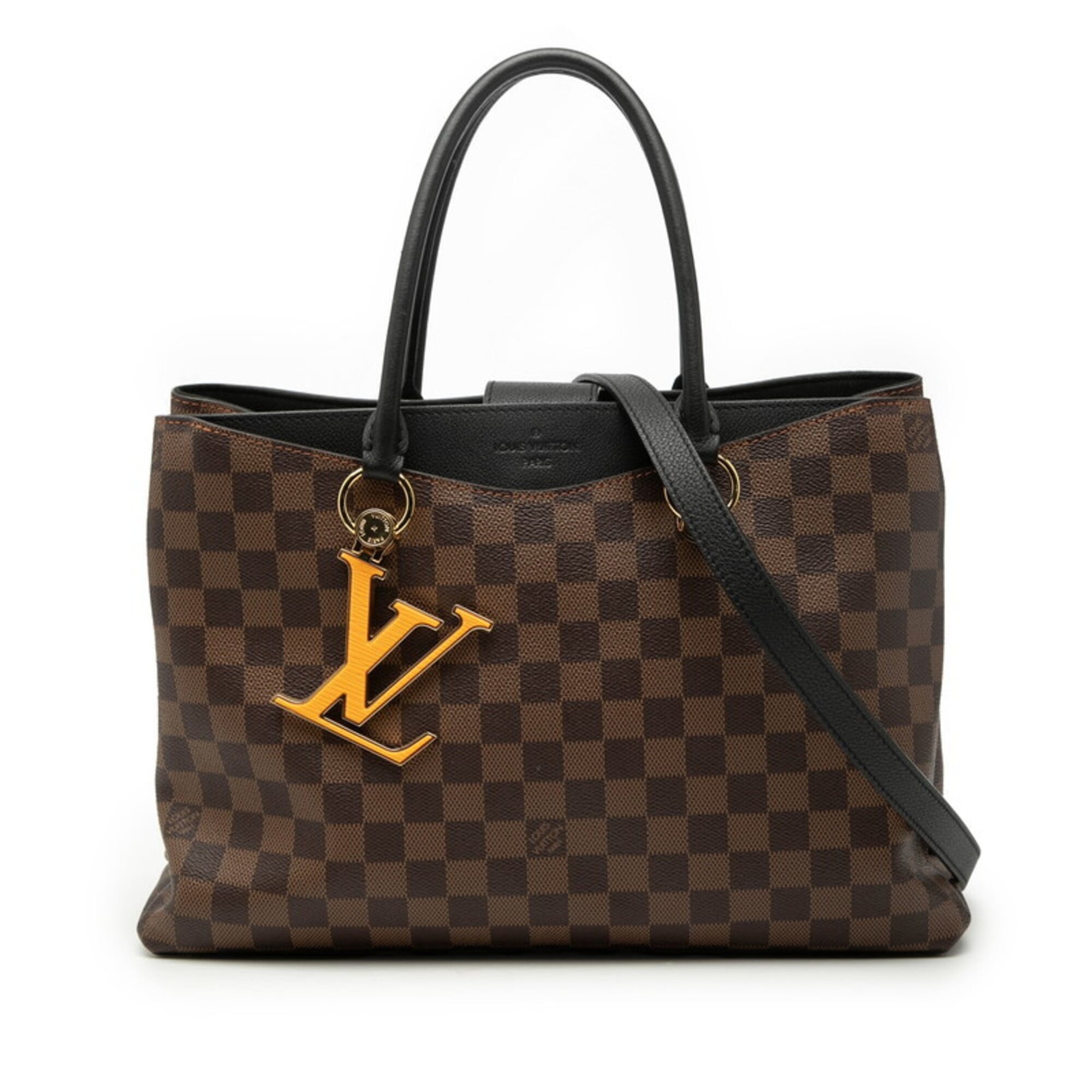 Louis Vuitton Black Brown Ebene Pvc Leather Handbag Shoulder Bag (Pre-Owned)