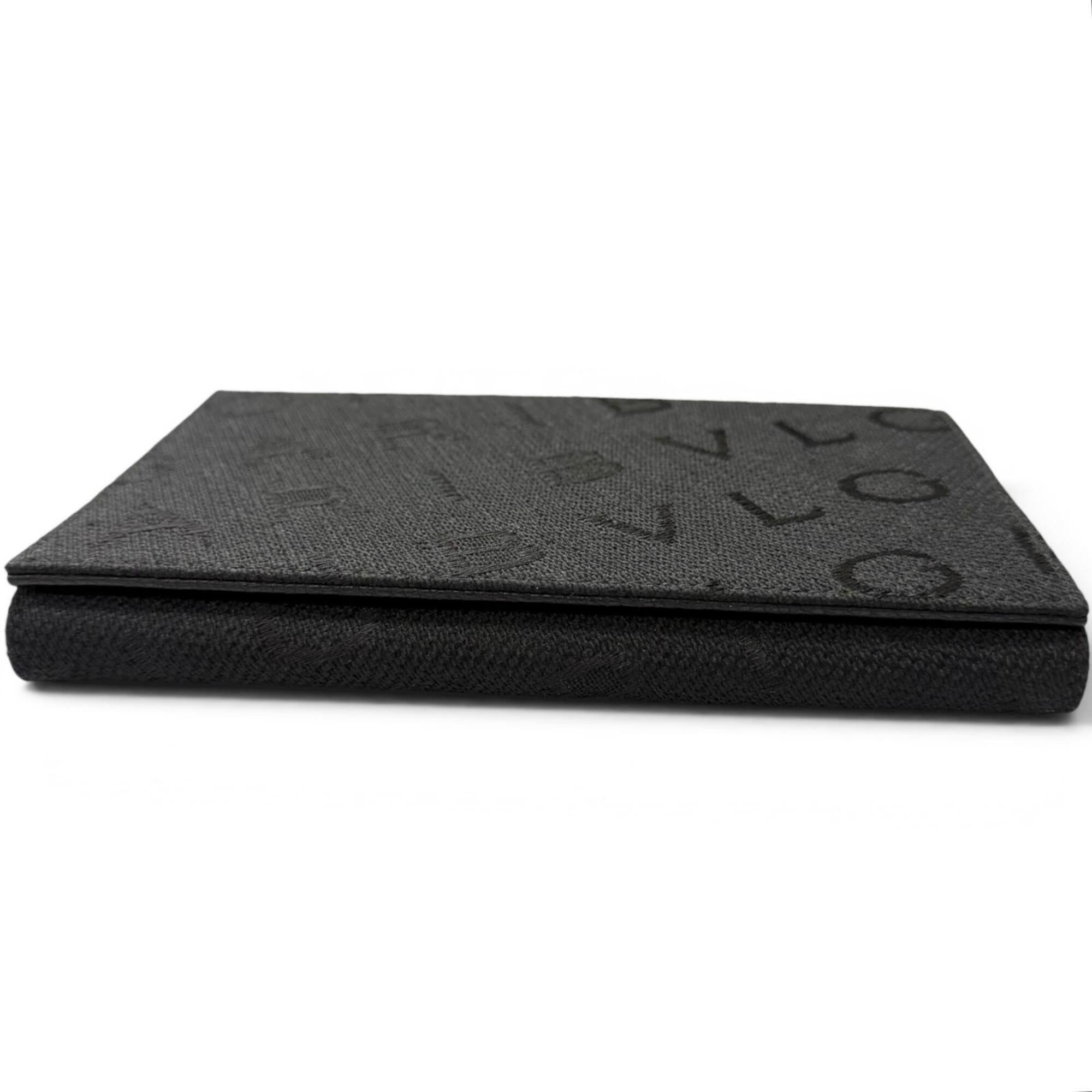 Bvlgari Black Canvas Leather Chain/Shoulder Wallet (Pre-Owned)