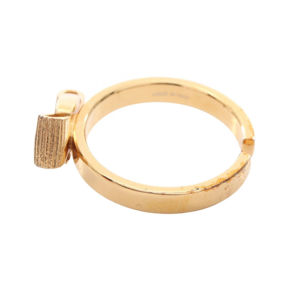 Salvatore Ferragamo Gold Gold Plating Band Ring (Pre-Owned)