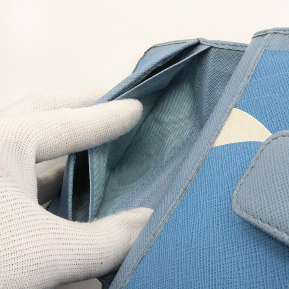 Prada Astrale Light Blue Saffiano Wallet (Bi-Fold) (Pre-Owned)