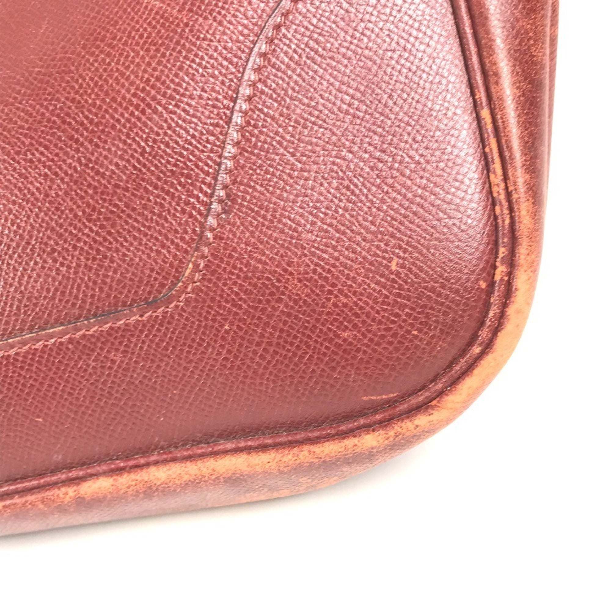 Hermes Trim Brown Leather Shoulder Bag Tote Bag (Pre-Owned)