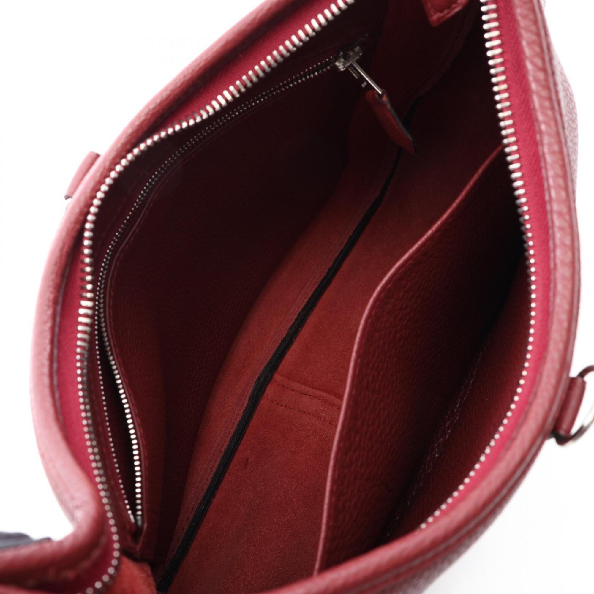 Hermes Bordeaux Rouge H Togo Leather Handbag Shoulder Bag (Pre-Owned)