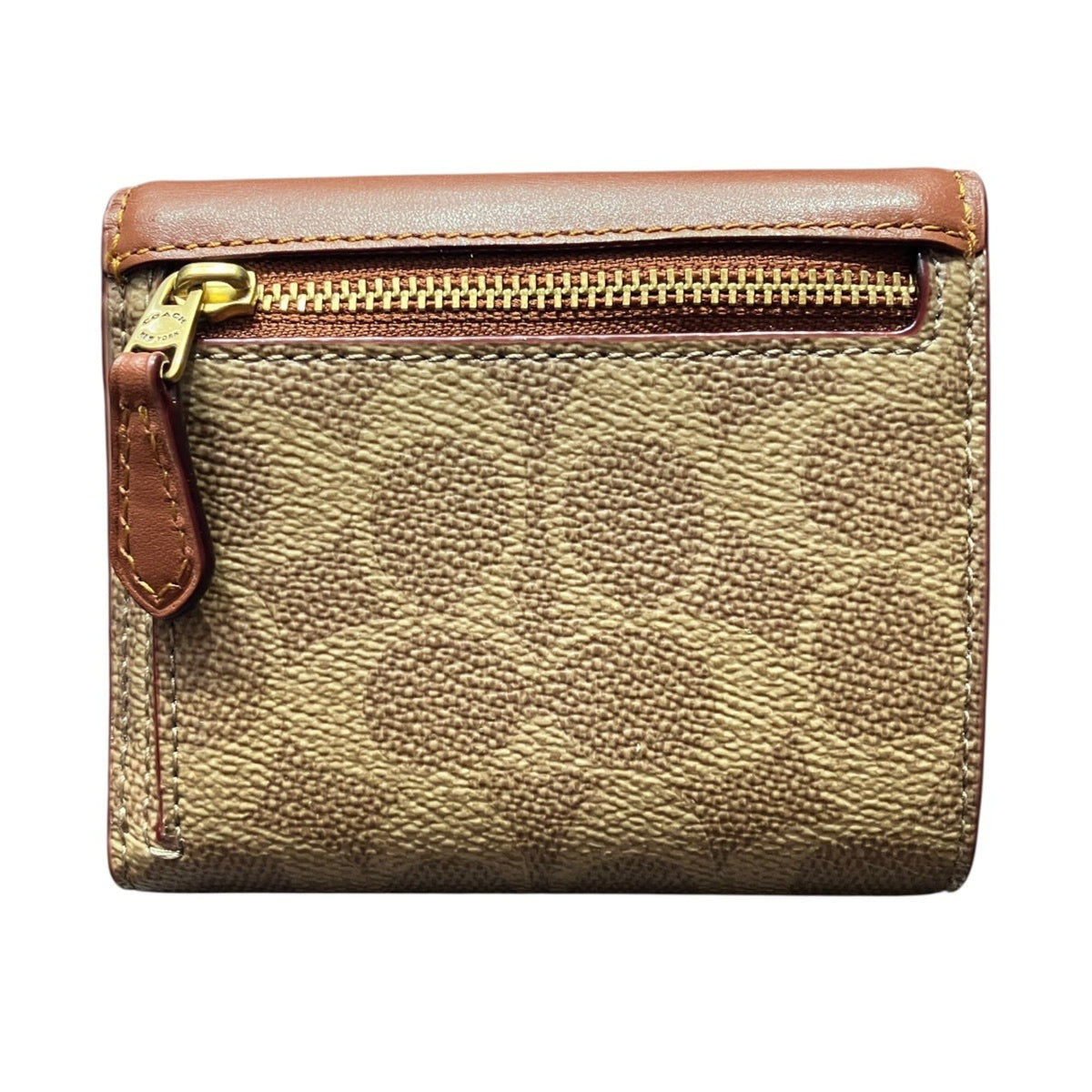 Coach Brown Pvc Leather Wallet (Tri-Fold) (Pre-Owned)