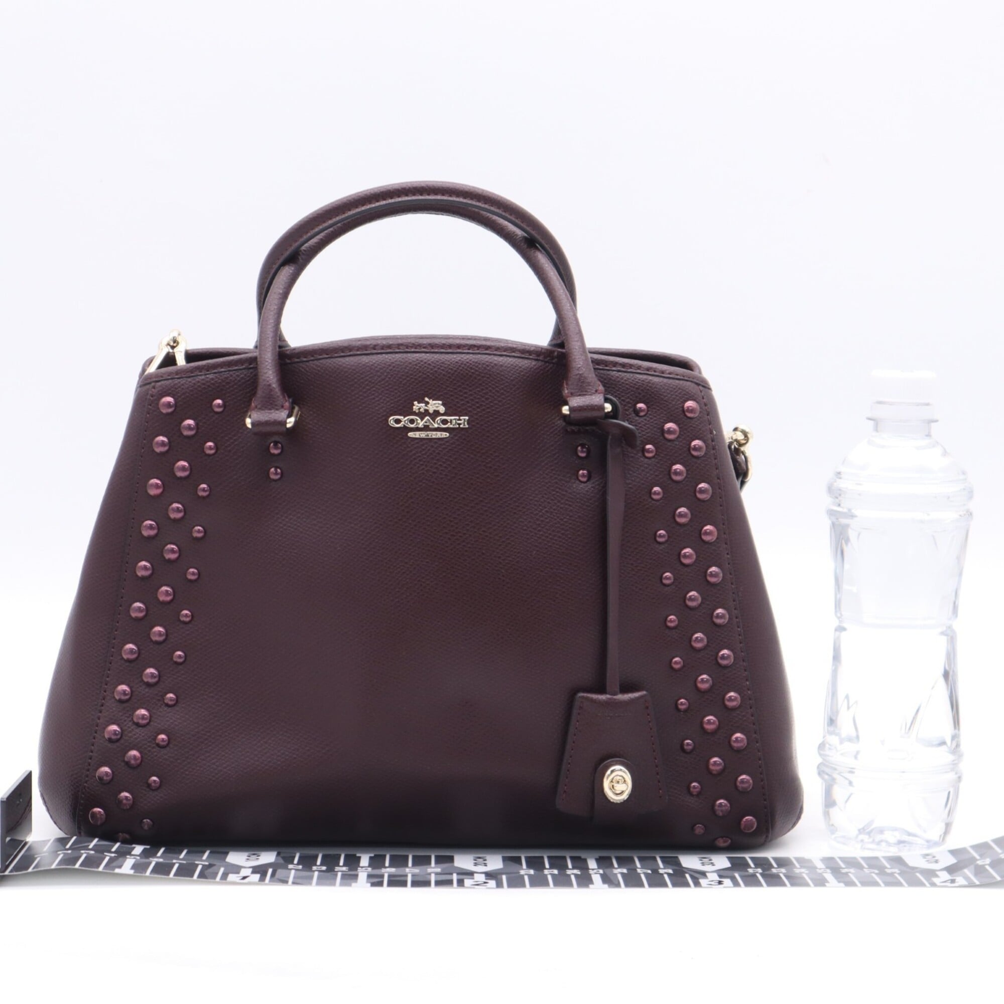 Coach Bordeaux Leather Handbag Shoulder Bag (Pre-Owned)