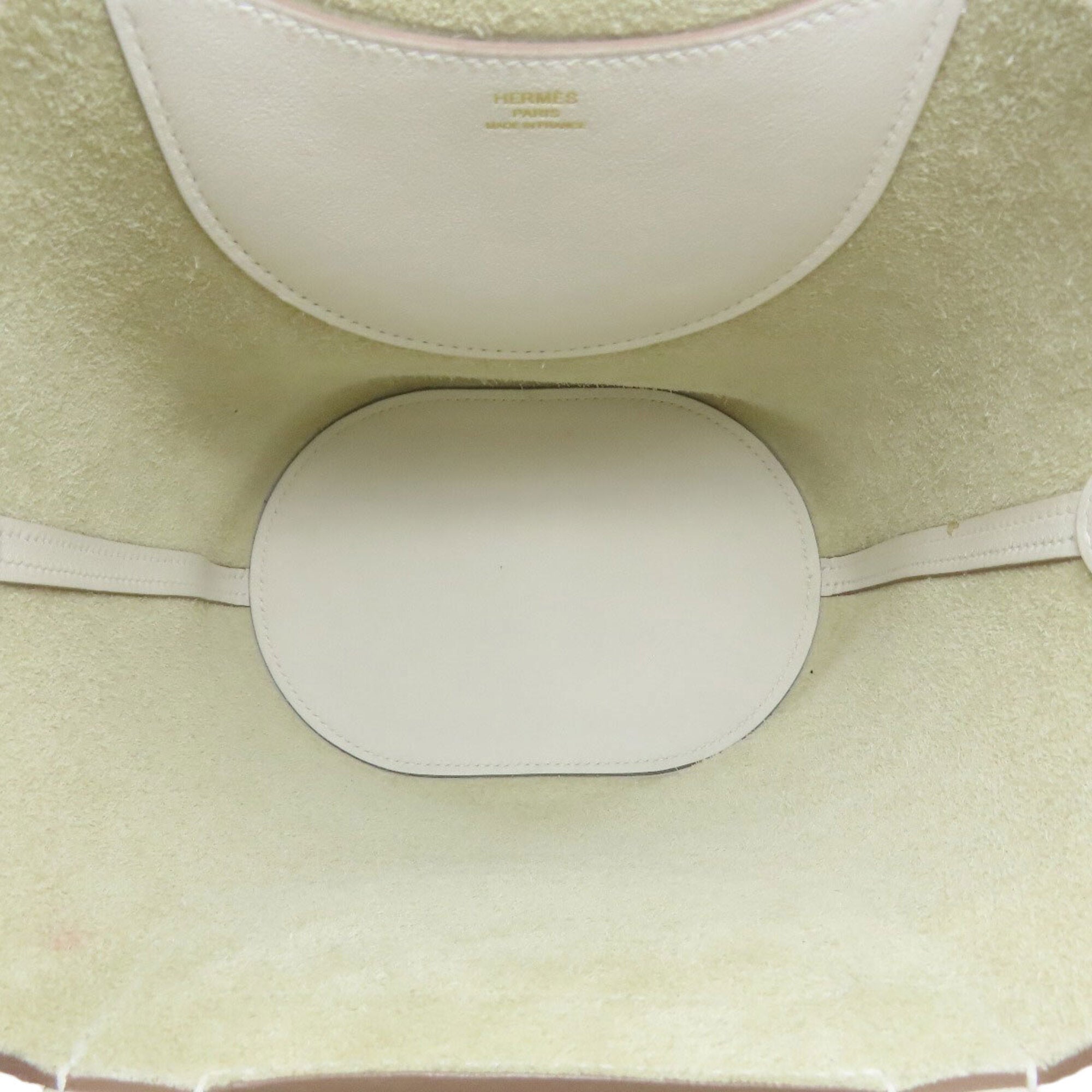 Hermes White Taurillon Clemence Leather Handbag (Pre-Owned)