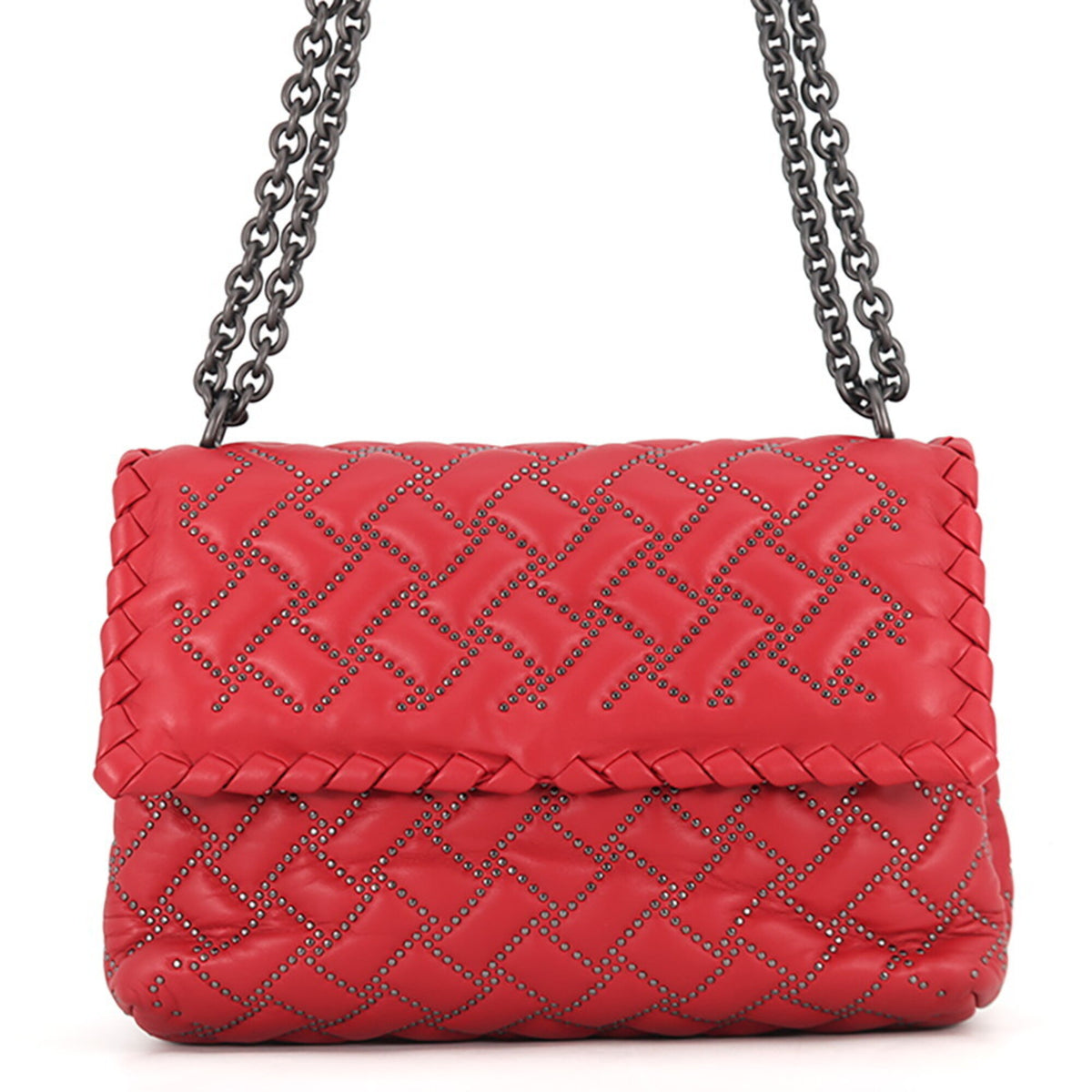 Bottega Veneta Red Color Leather Handbag Shoulder Bag (Pre-Owned)