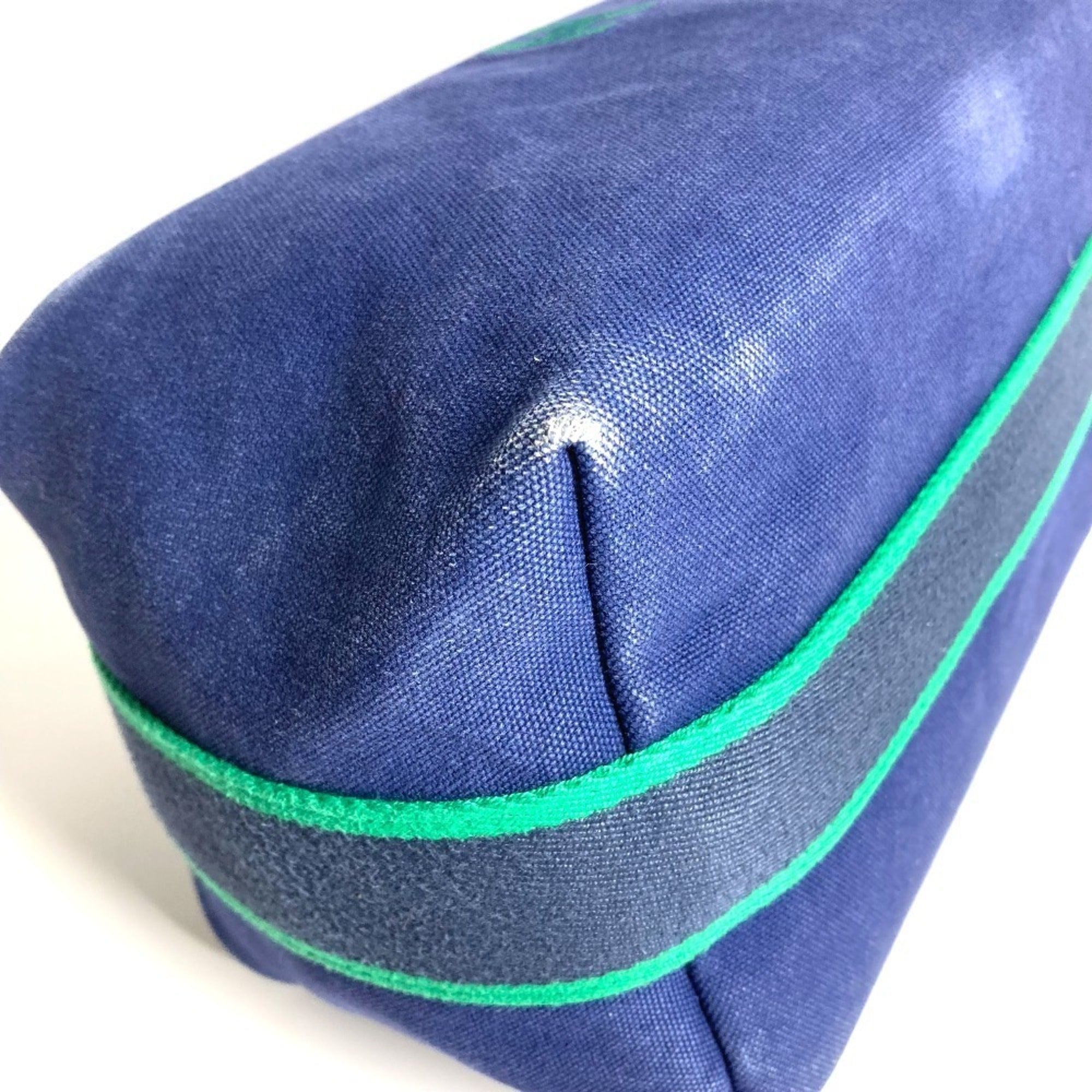 Hermes Blue Green Cotton Handbag Pouch Vanity Bag (Pre-Owned)