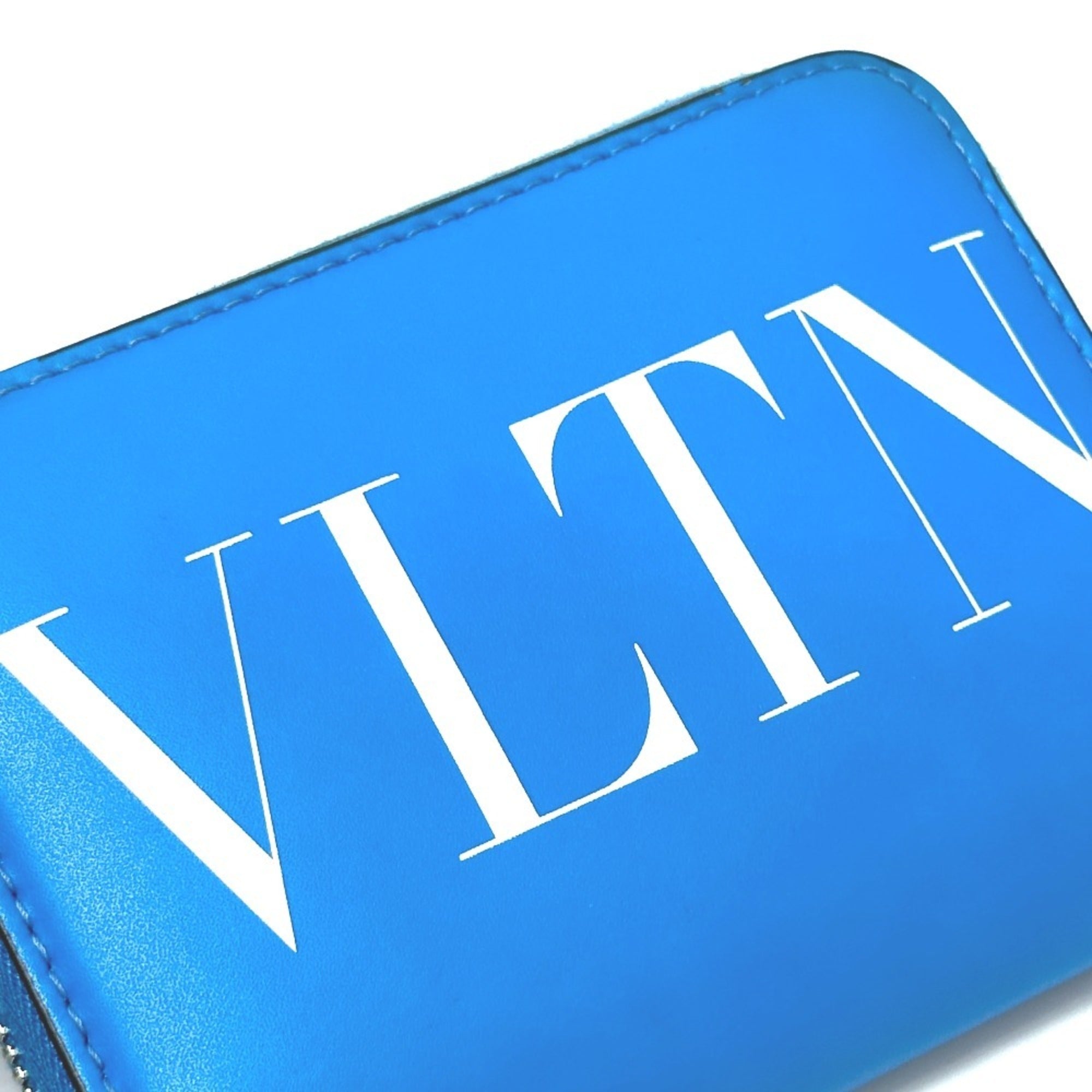 Valentino Blue Leather Long Wallet (Bi-Fold) (Pre-Owned)