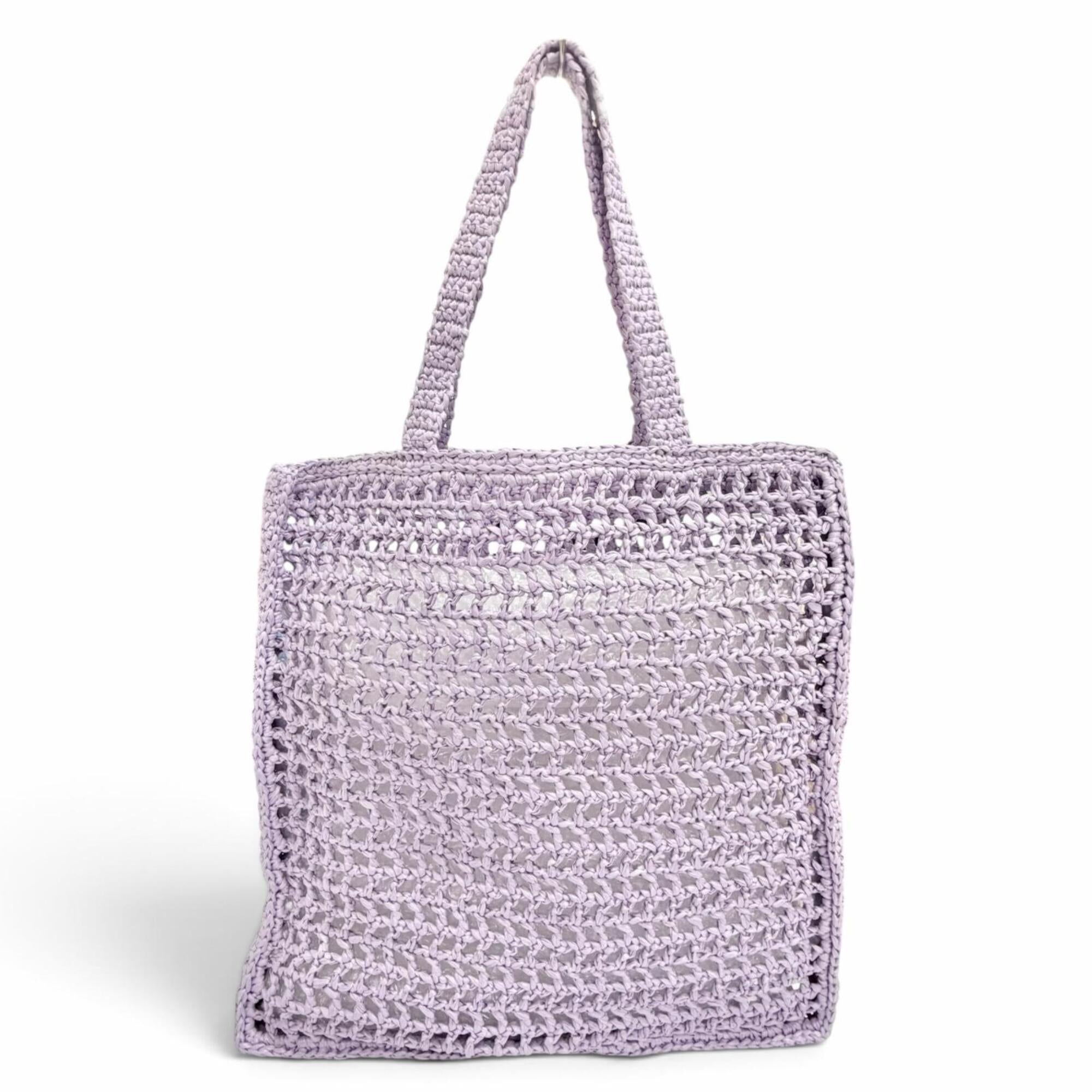 Prada Purple Raffia Tote Bag (Pre-Owned)