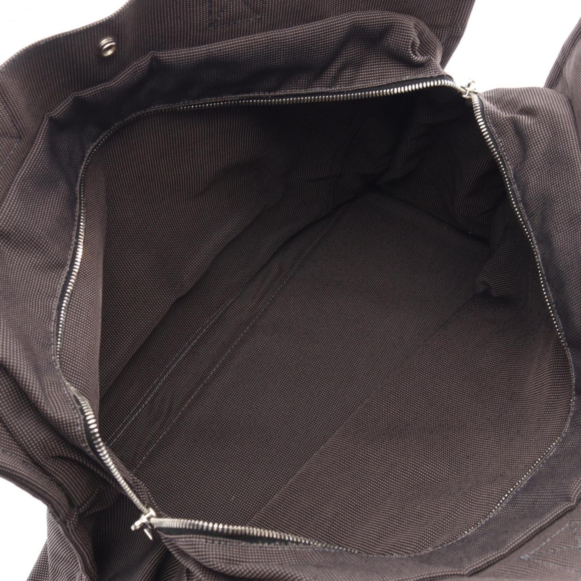 Hermes Gray Canvas Handbag Tote Bag (Pre-Owned)