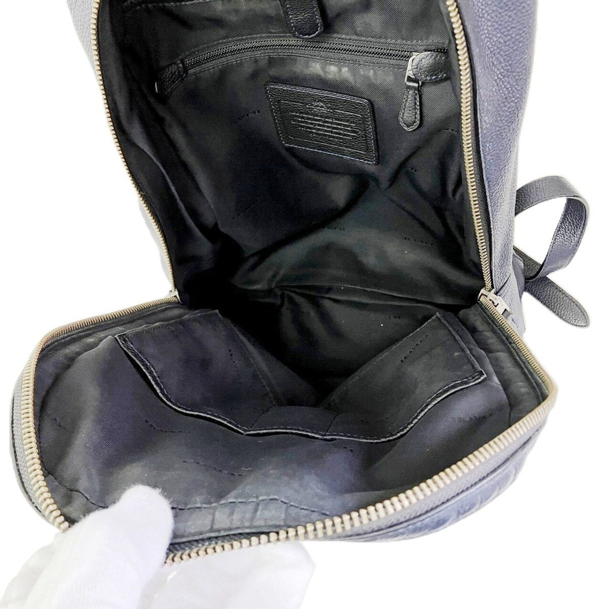 Coach Navy Leather Backpack (Pre-Owned)