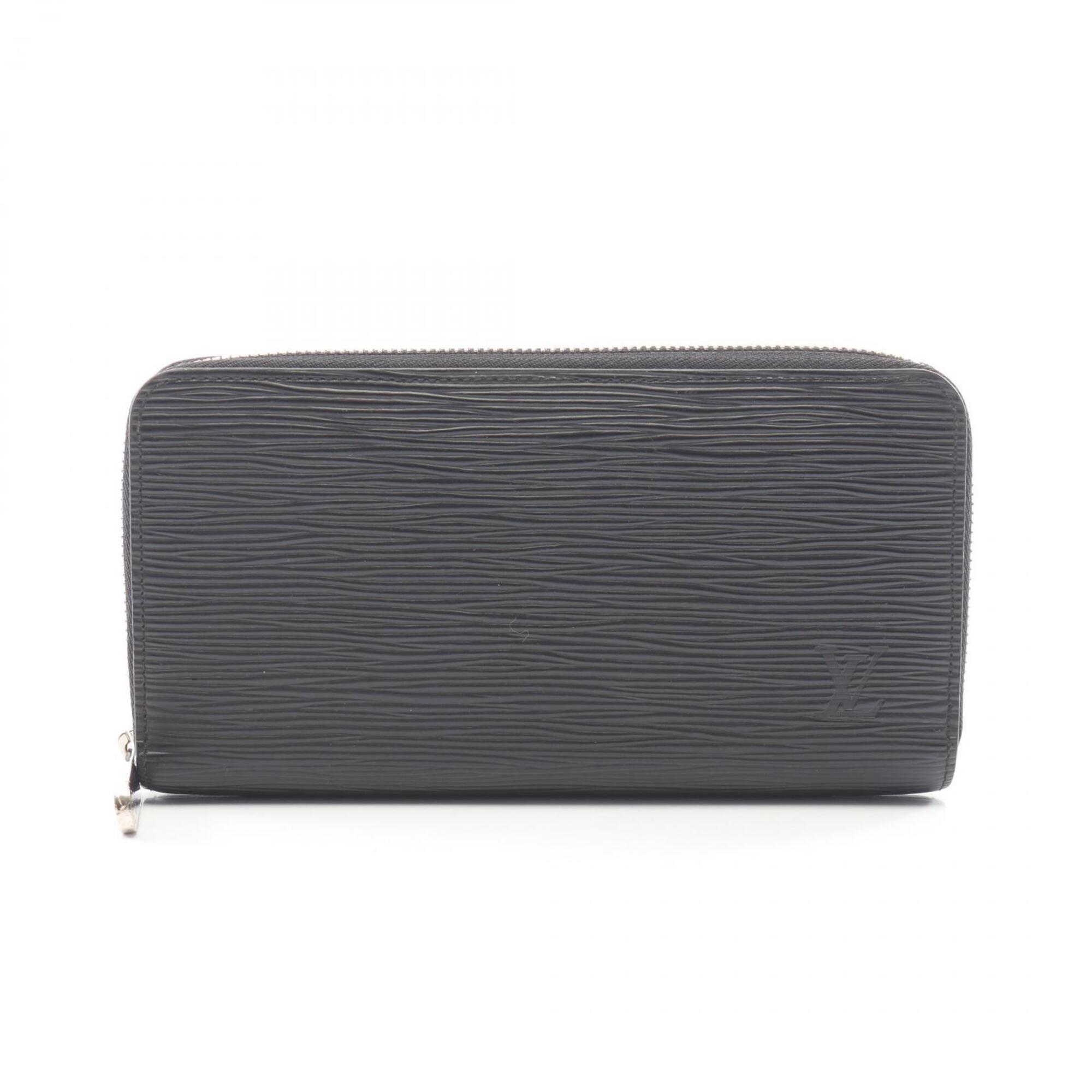 Louis Vuitton Black Leather Long Wallet (Bi-Fold) (Pre-Owned)
