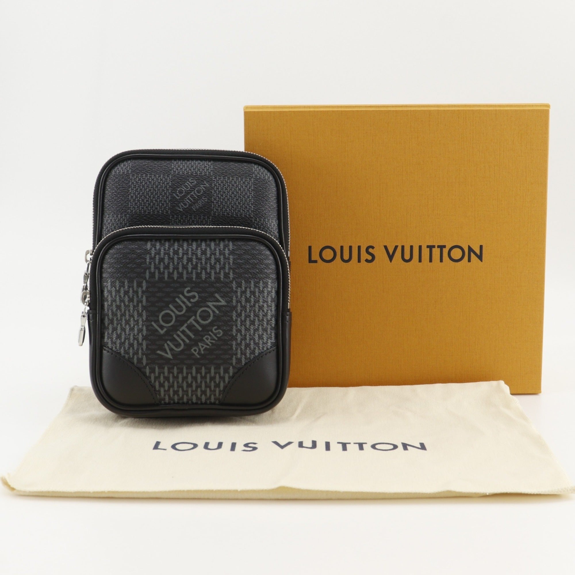 Louis Vuitton Black Damier Graphite Shoulder Bag Sling Bag (Pre-Owned)