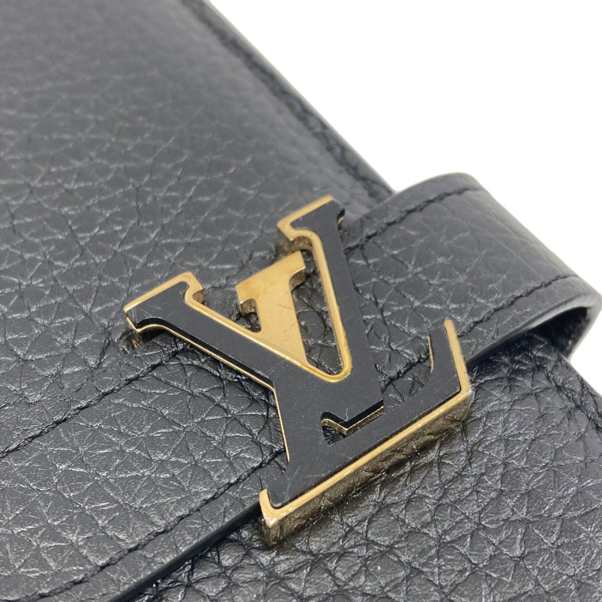 Louis Vuitton Brown Noir Leather Long Wallet (Bi-Fold) (Pre-Owned)