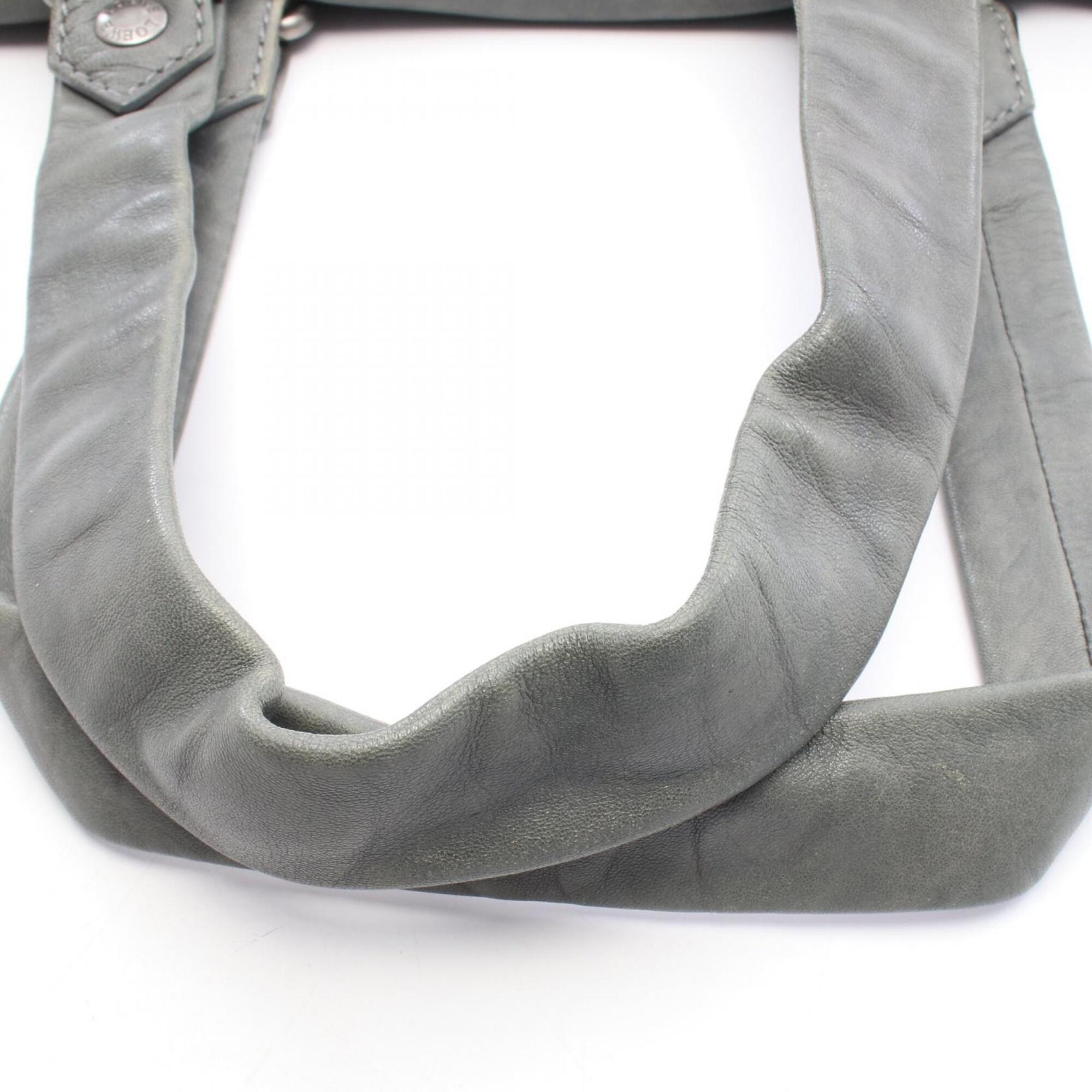 Loewe Gray Leather Handbag Tote Bag (Pre-Owned)