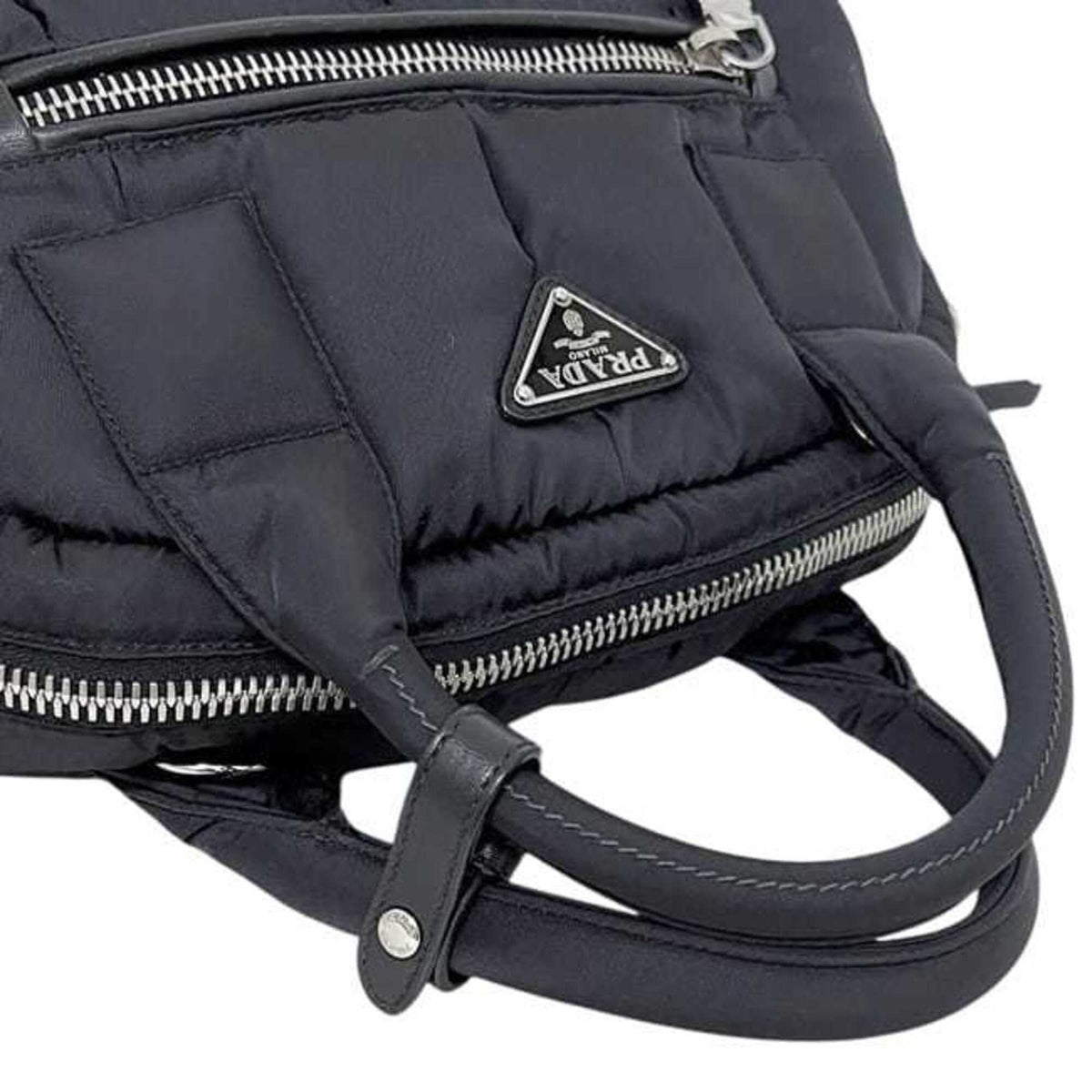 Prada Black Nero Nylon Handbag (Pre-Owned)