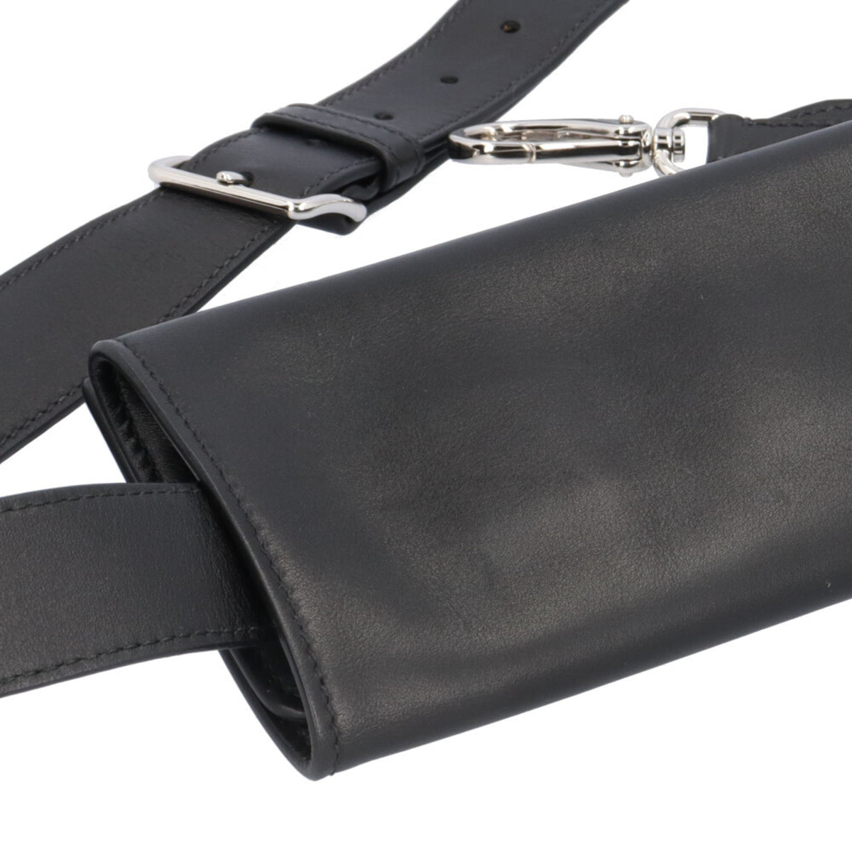 Prada Saffiano Black White Leather Shoulder Bag (Pre-Owned)