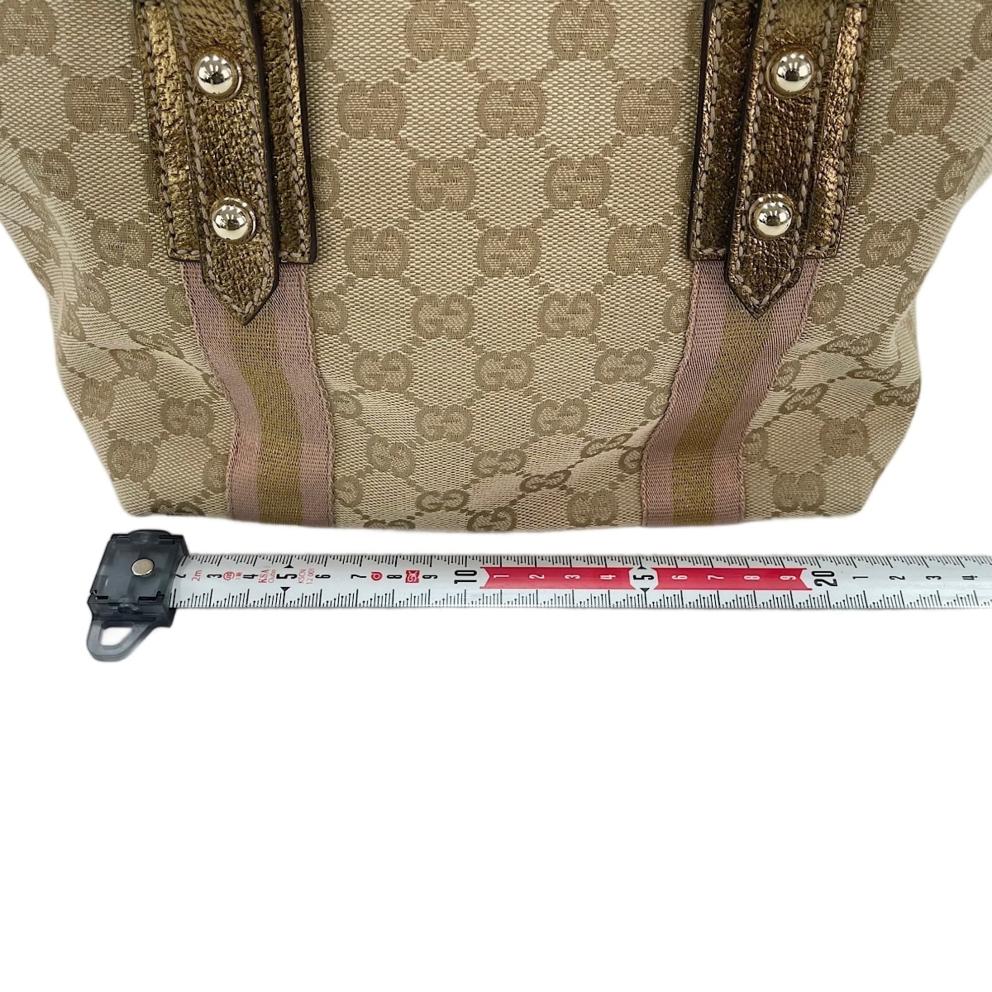 Gucci Sherry Line Beige Handbag (Pre-Owned)