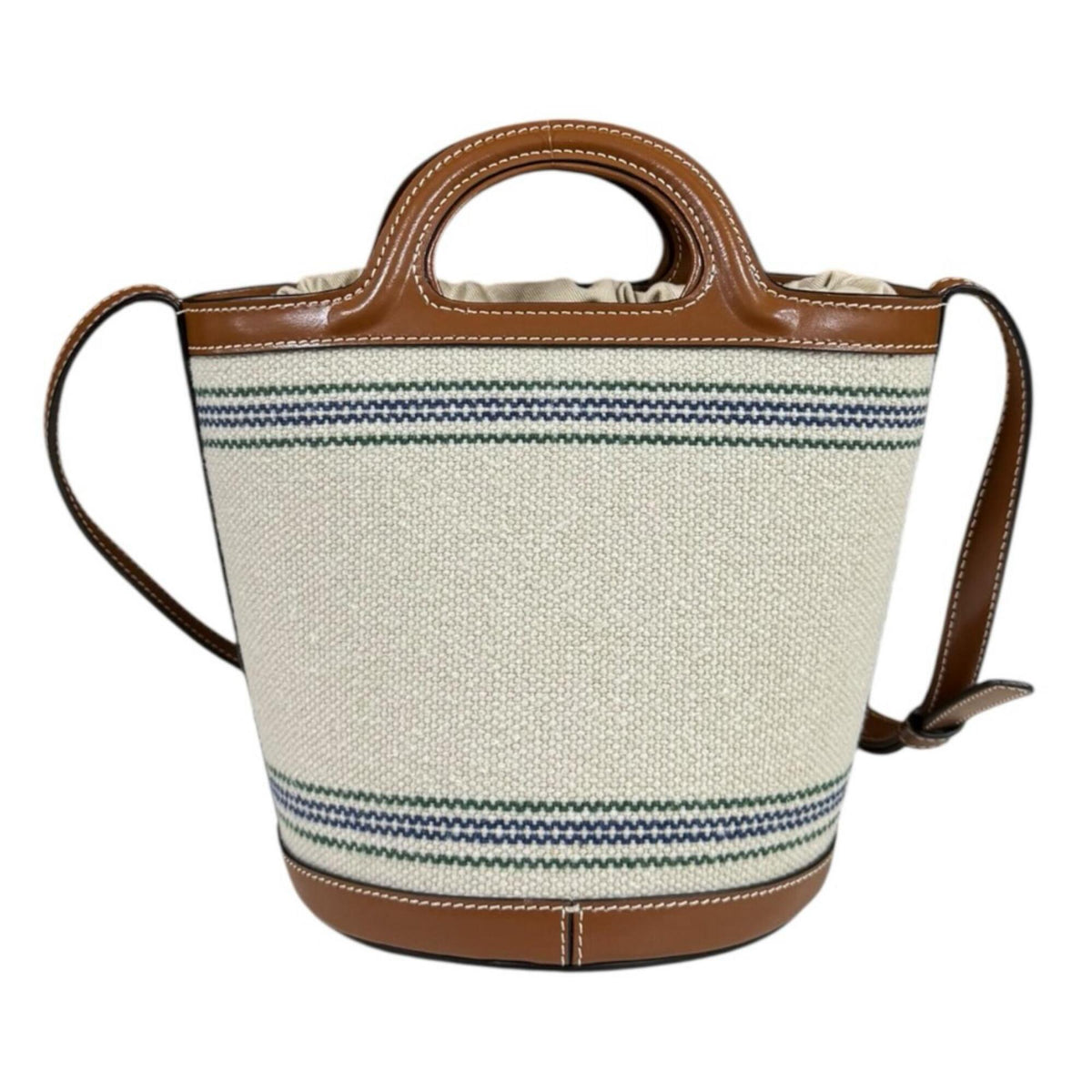 Marni Brown Canvas Leather Shoulder Bag (Pre-Owned)